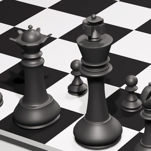 Chess board 3D model_3