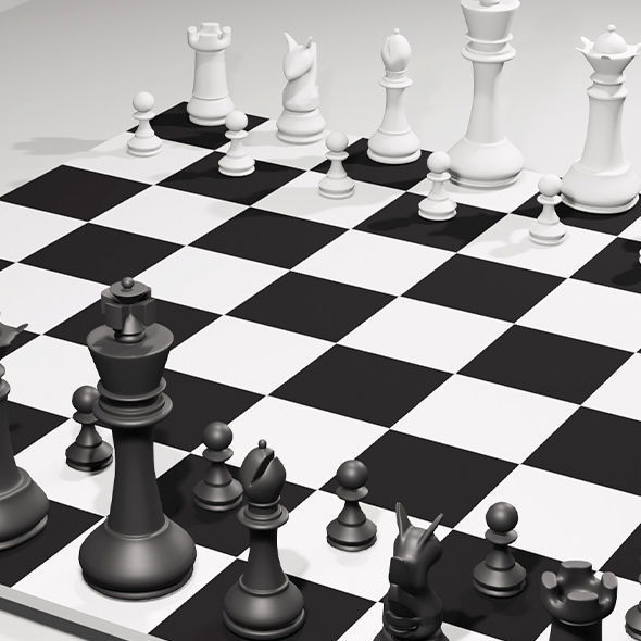 Chess board 3D model_2
