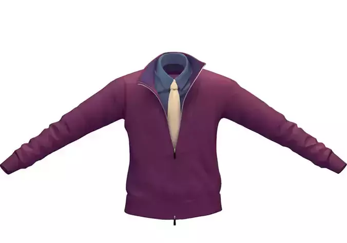 Cartoon High Poly Subdivision Purple Jacket