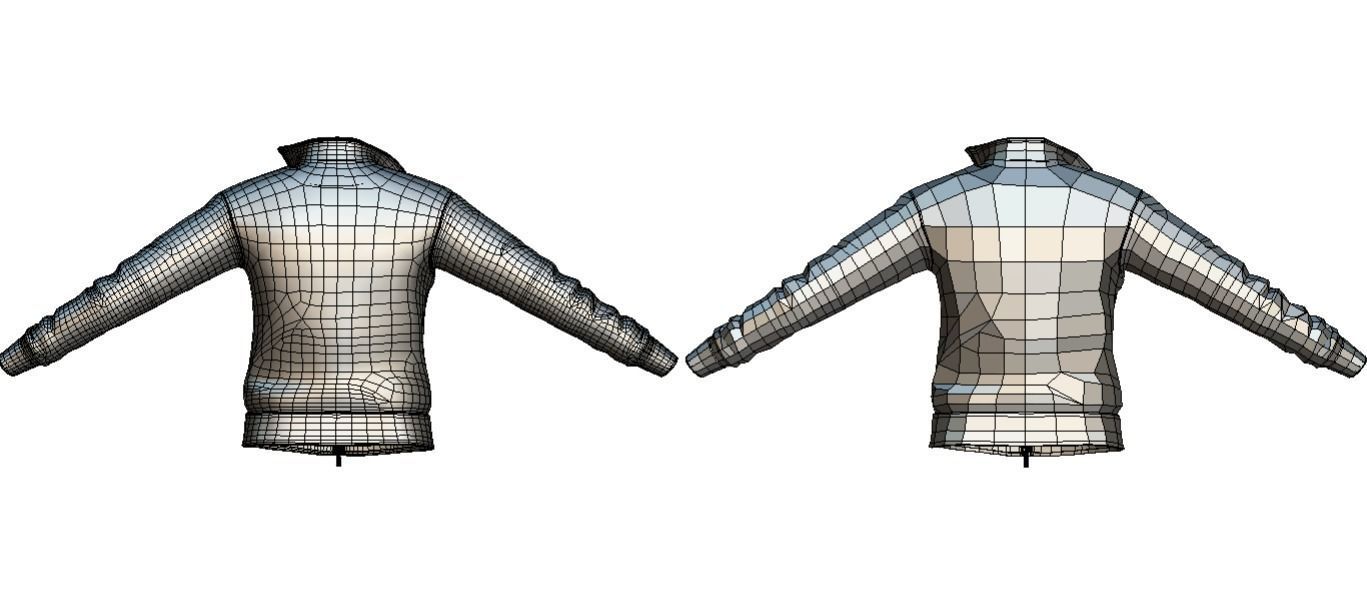 Cartoon High Poly Subdivision Purple Jacket Low-poly 3D model_6