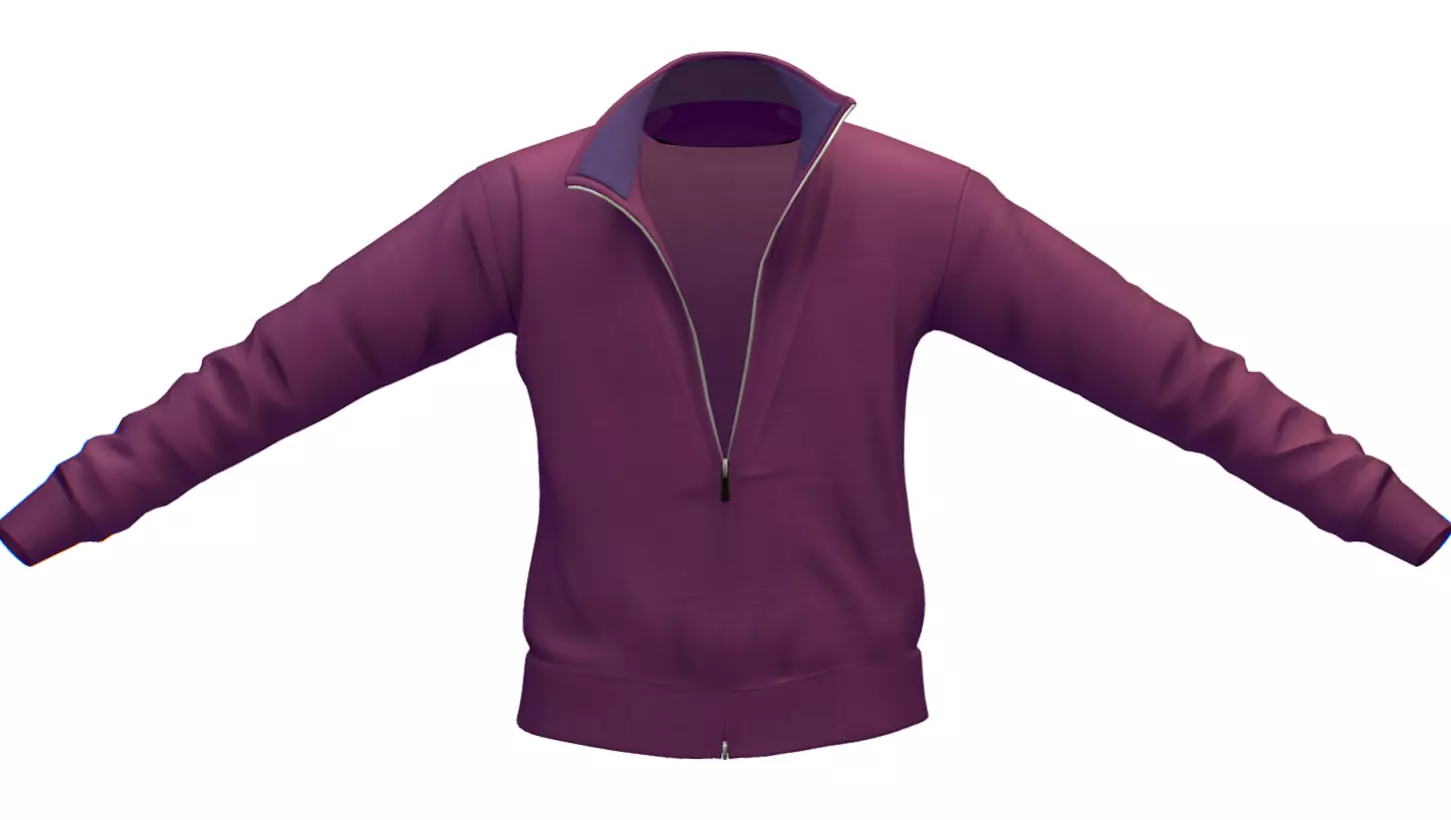 Cartoon High Poly Subdivision Purple Jacket Low-poly 3D model_0