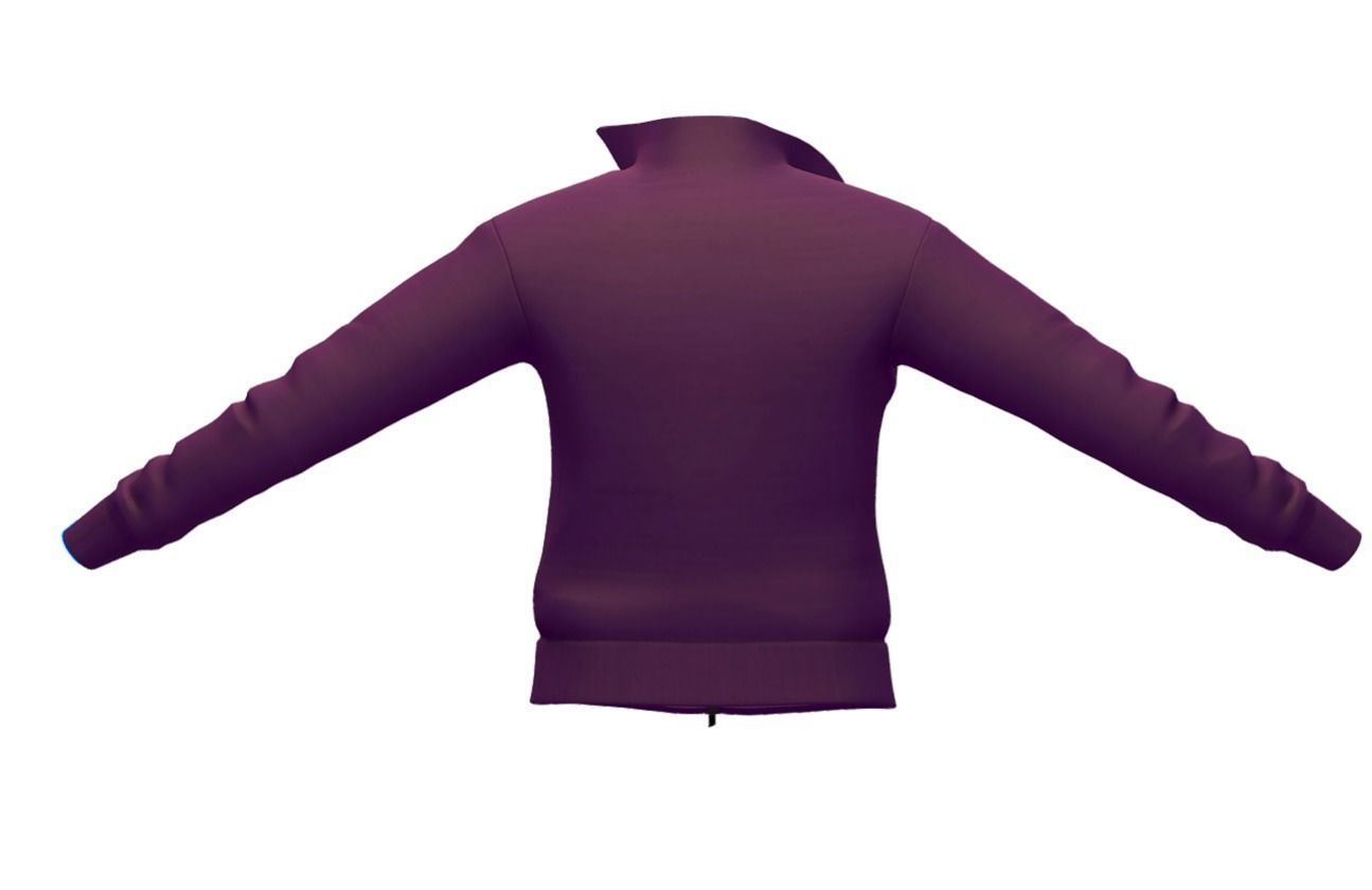 Cartoon High Poly Subdivision Purple Jacket Low-poly 3D model_1