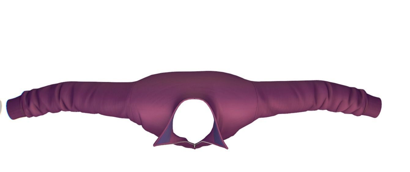 Cartoon High Poly Subdivision Purple Jacket Low-poly 3D model_4