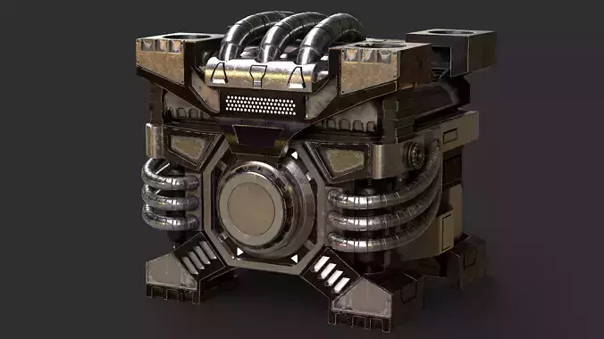 Sci-Fi Loot box 2 Free low-poly 3D model
