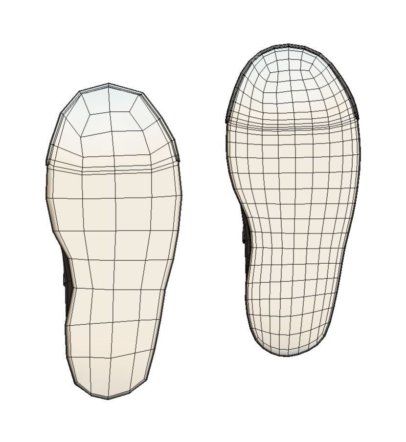 Cartoon High Poly Subdivision Beige Bots 3D Model Low-poly 3D model_4