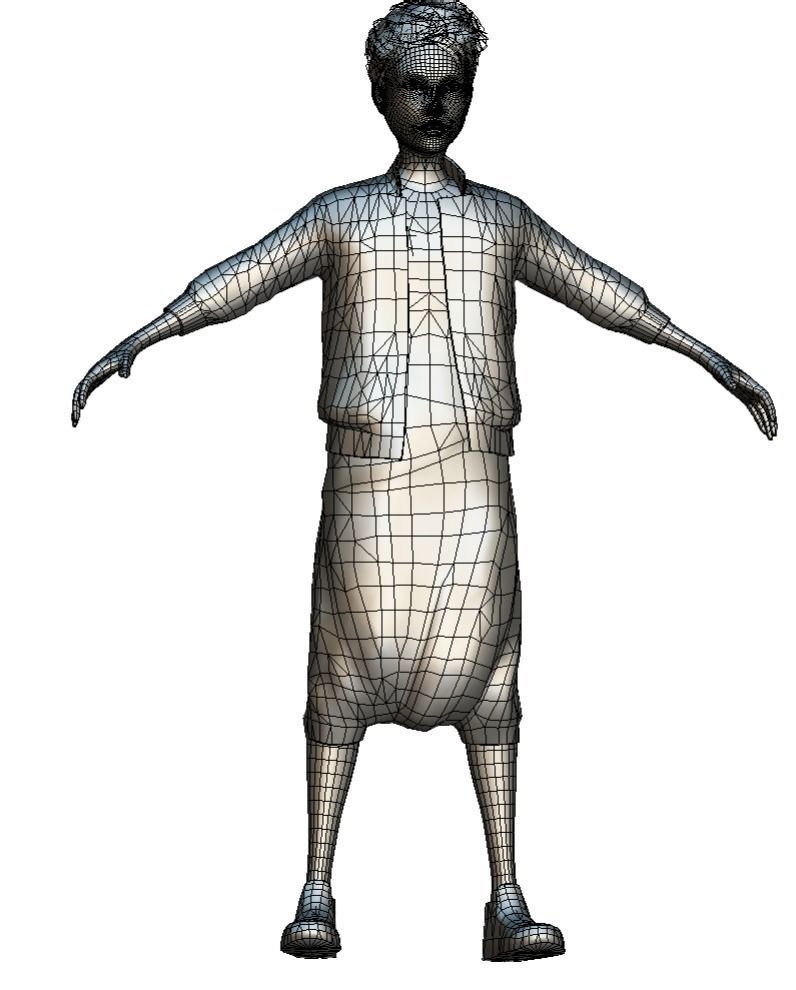 Cartoon Low Poly Style Avatar 020 3D Model Low-poly 3D model_6