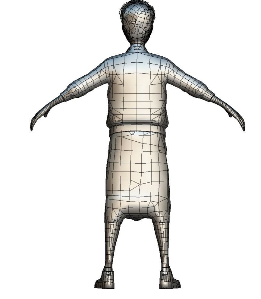 Cartoon Low Poly Style Avatar 020 3D Model Low-poly 3D model_4