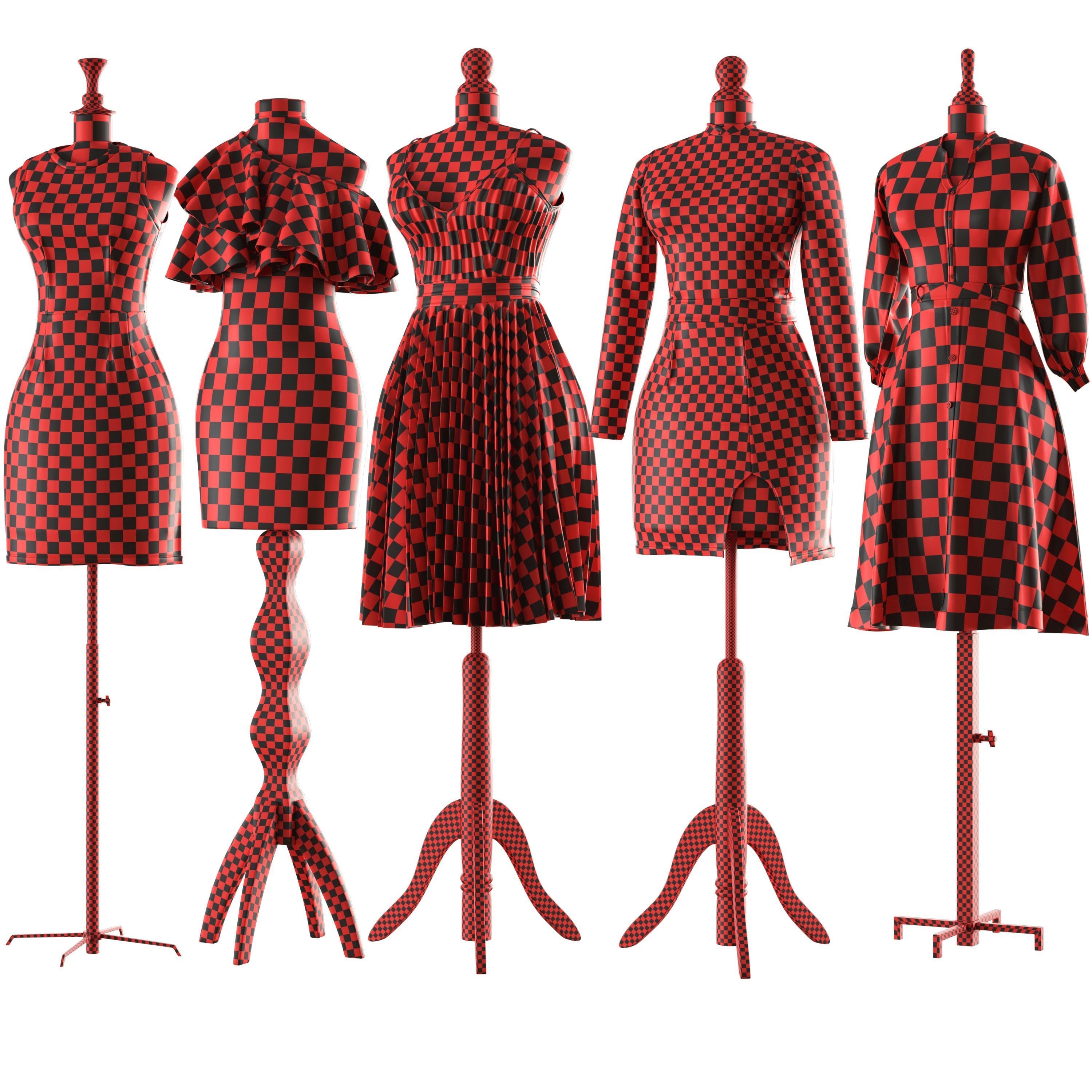 sewing mannequin with clothes PBR low poly 4k Low-poly 3D model_3