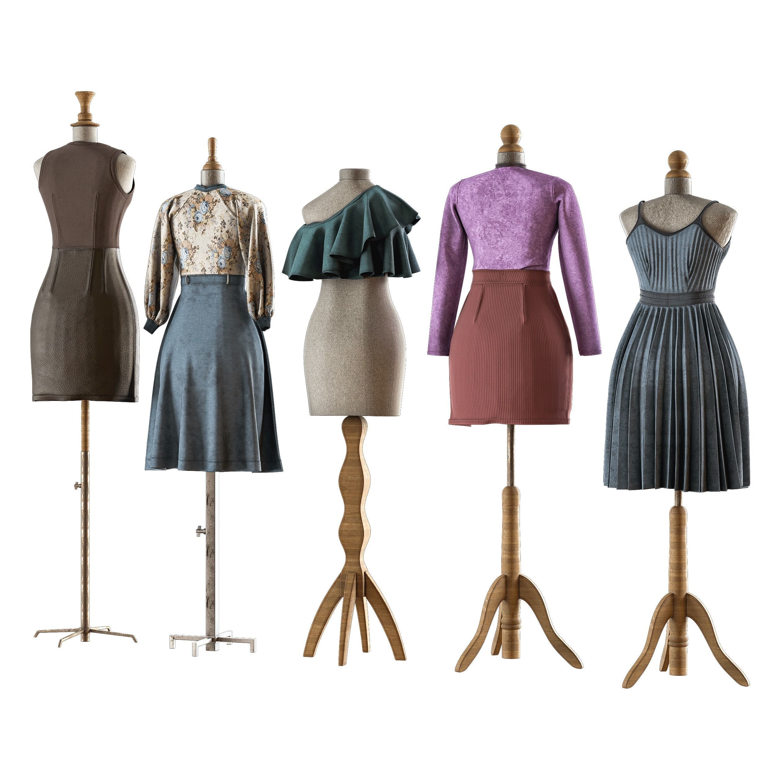 sewing mannequin with clothes PBR low poly 4k Low-poly 3D model_1