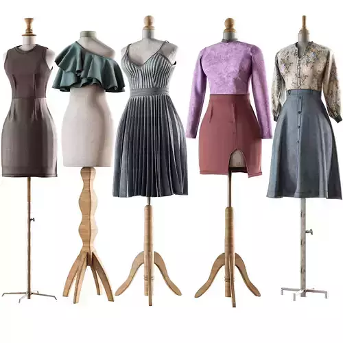 sewing mannequin with clothes PBR low poly 4k Low-poly 3D model