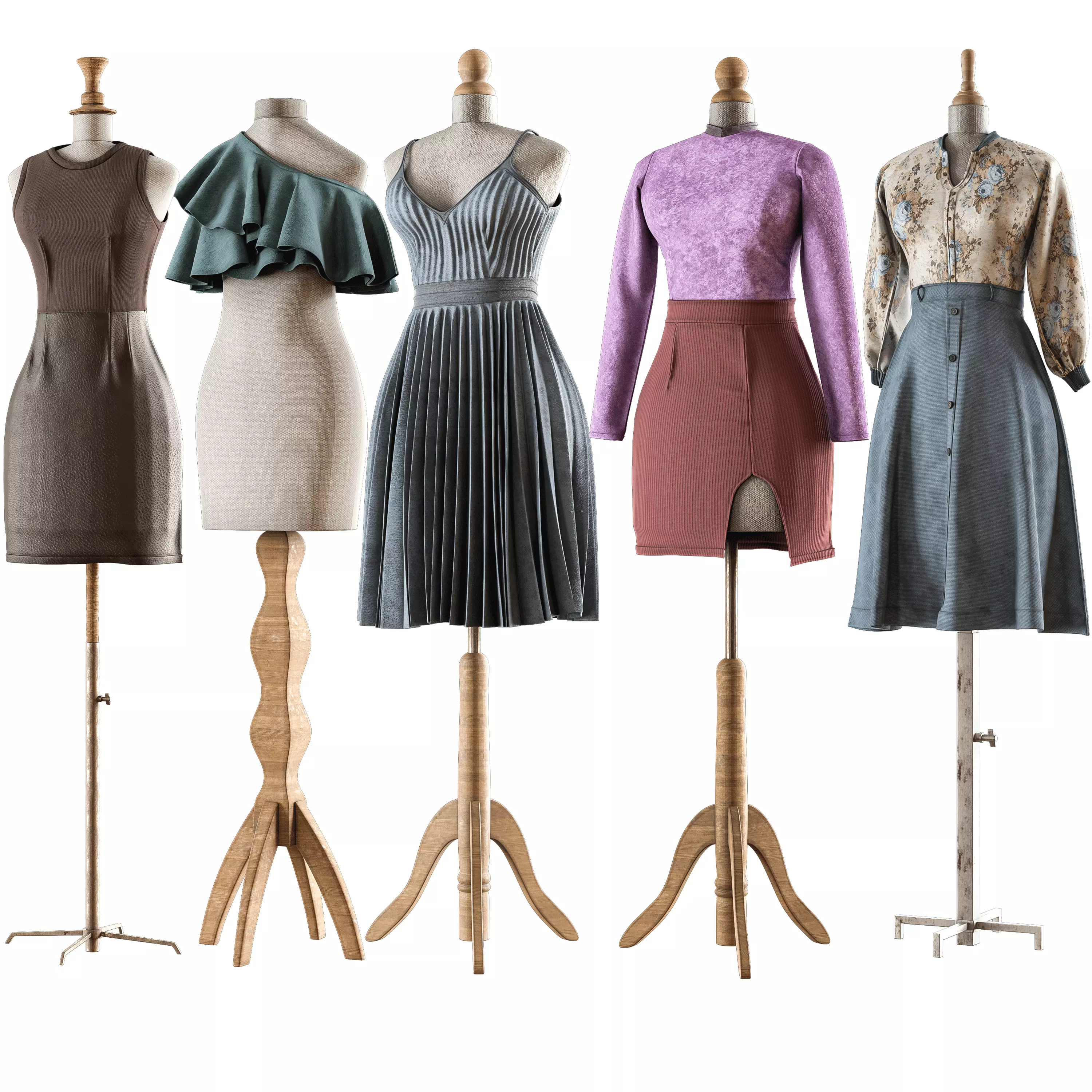 sewing mannequin with clothes PBR low poly 4k Low-poly 3D model_0