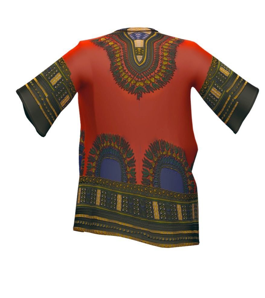 Cartoon High Poly Subdivision Hippie Shirt 3D Model Low-poly 3D model_1