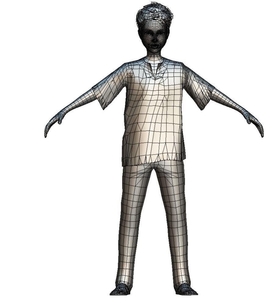 Cartoon Low Poly Style Avatar 021 3D Model Low-poly 3D model_4