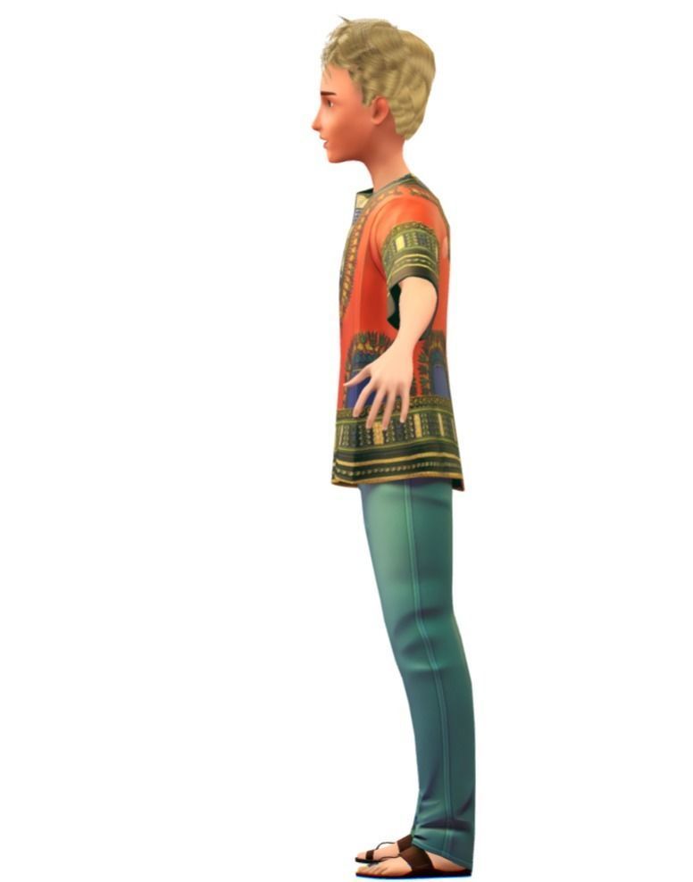 Cartoon Low Poly Style Avatar 021 3D Model Low-poly 3D model_2