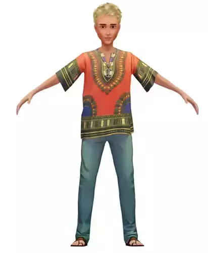 Cartoon Low Poly Style Avatar 021 3D Model Low-poly 3D model