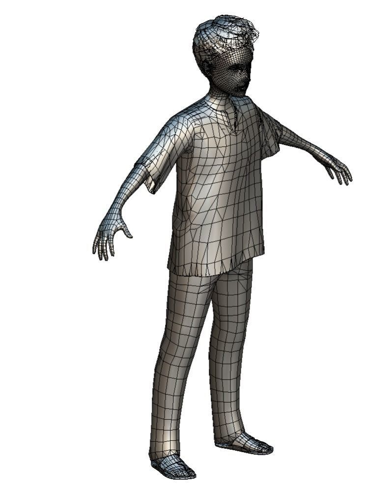 Cartoon Low Poly Style Avatar 021 3D Model Low-poly 3D model_6