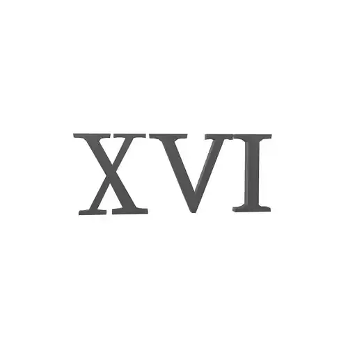 Roman Numerals 16 v1 001 Low-poly 3D model