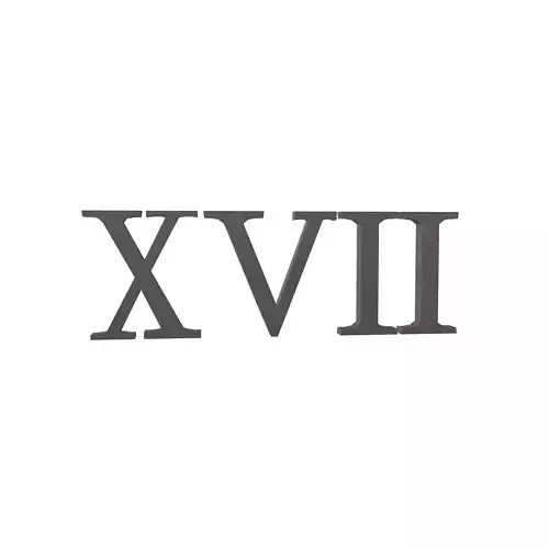 Roman Numerals 17 v1 001 Low-poly 3D model