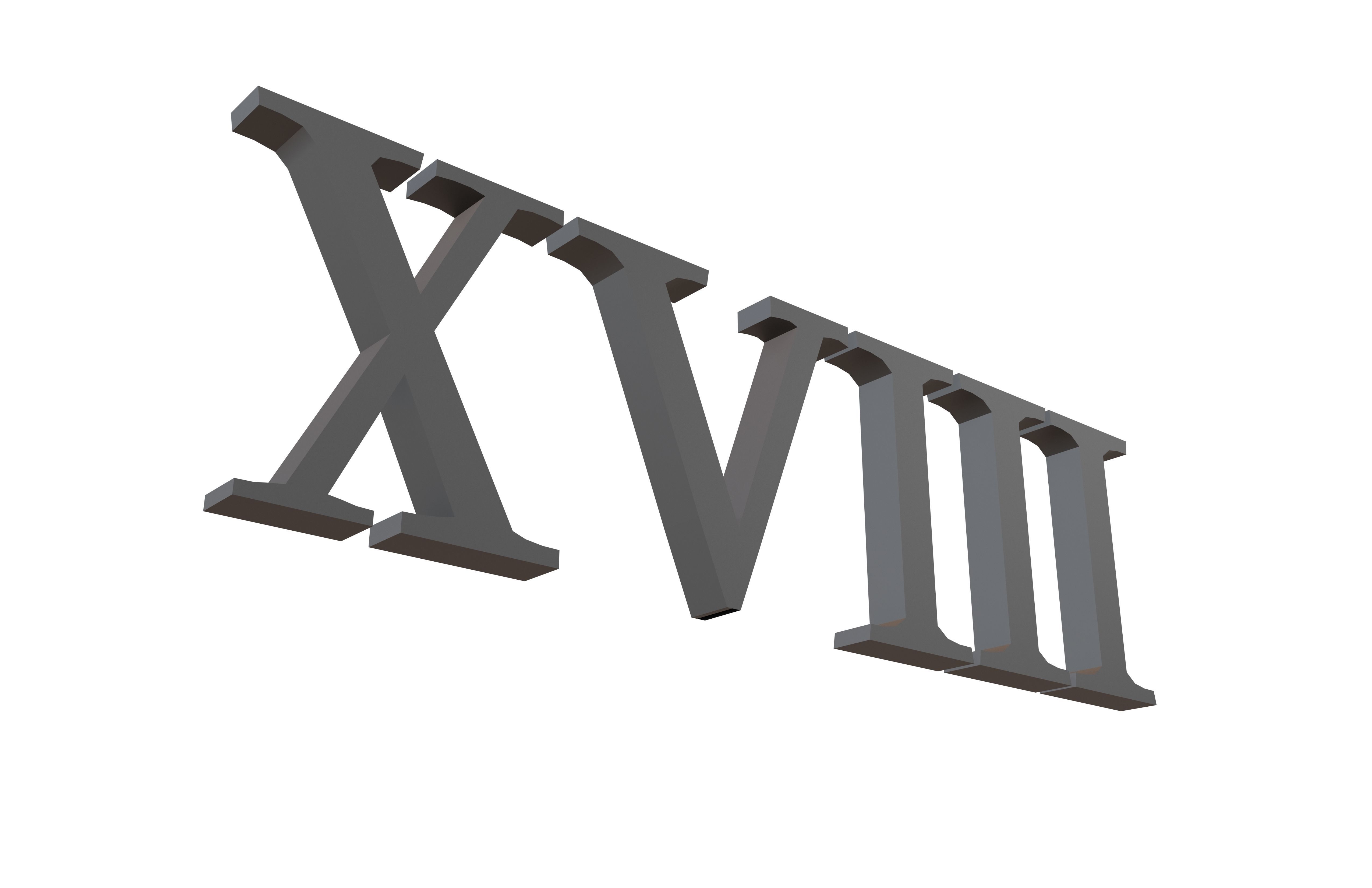 Roman Numerals 18 v1 001 Low-poly 3D model_2