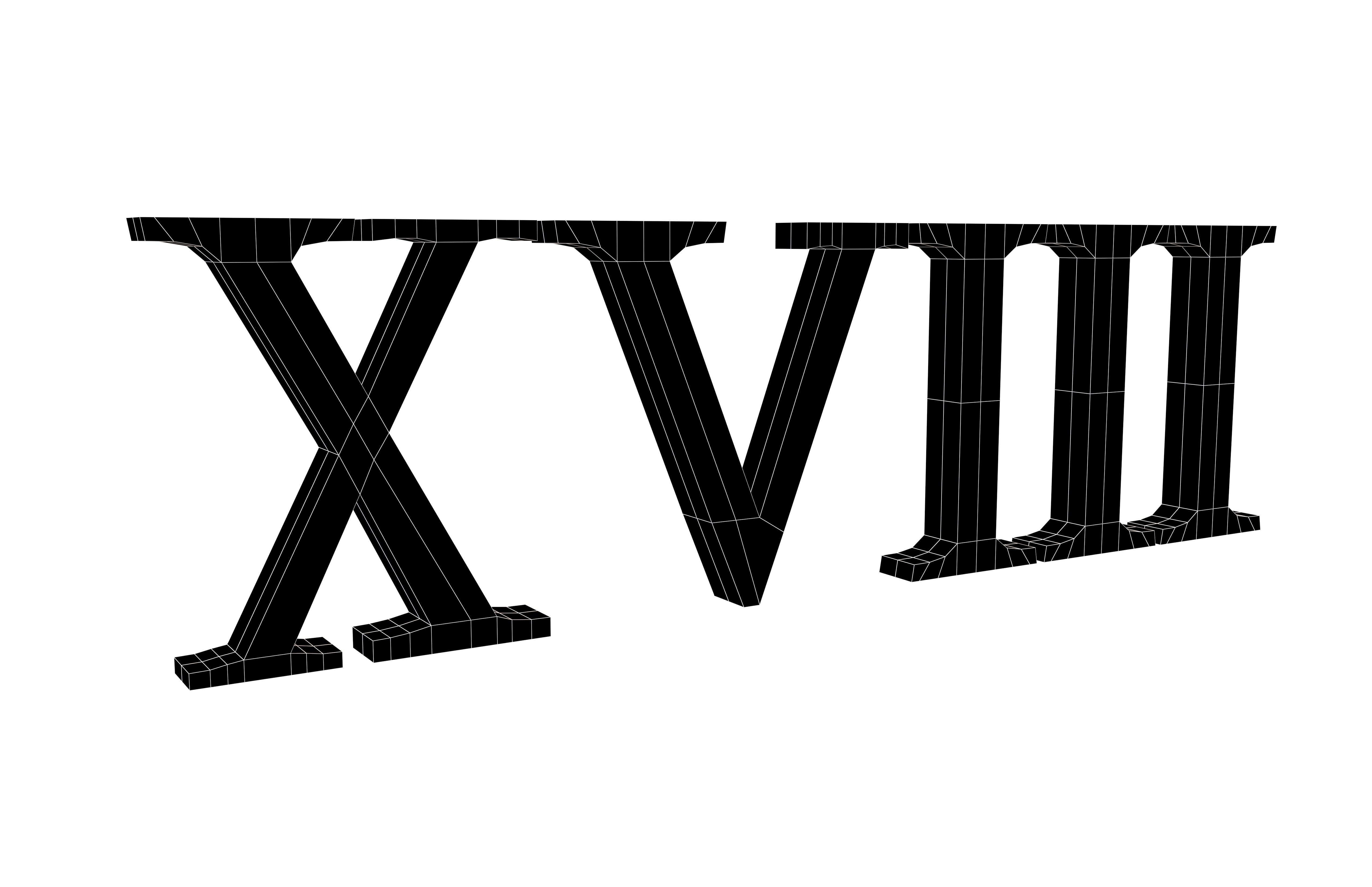 Roman Numerals 18 v1 001 Low-poly 3D model_5