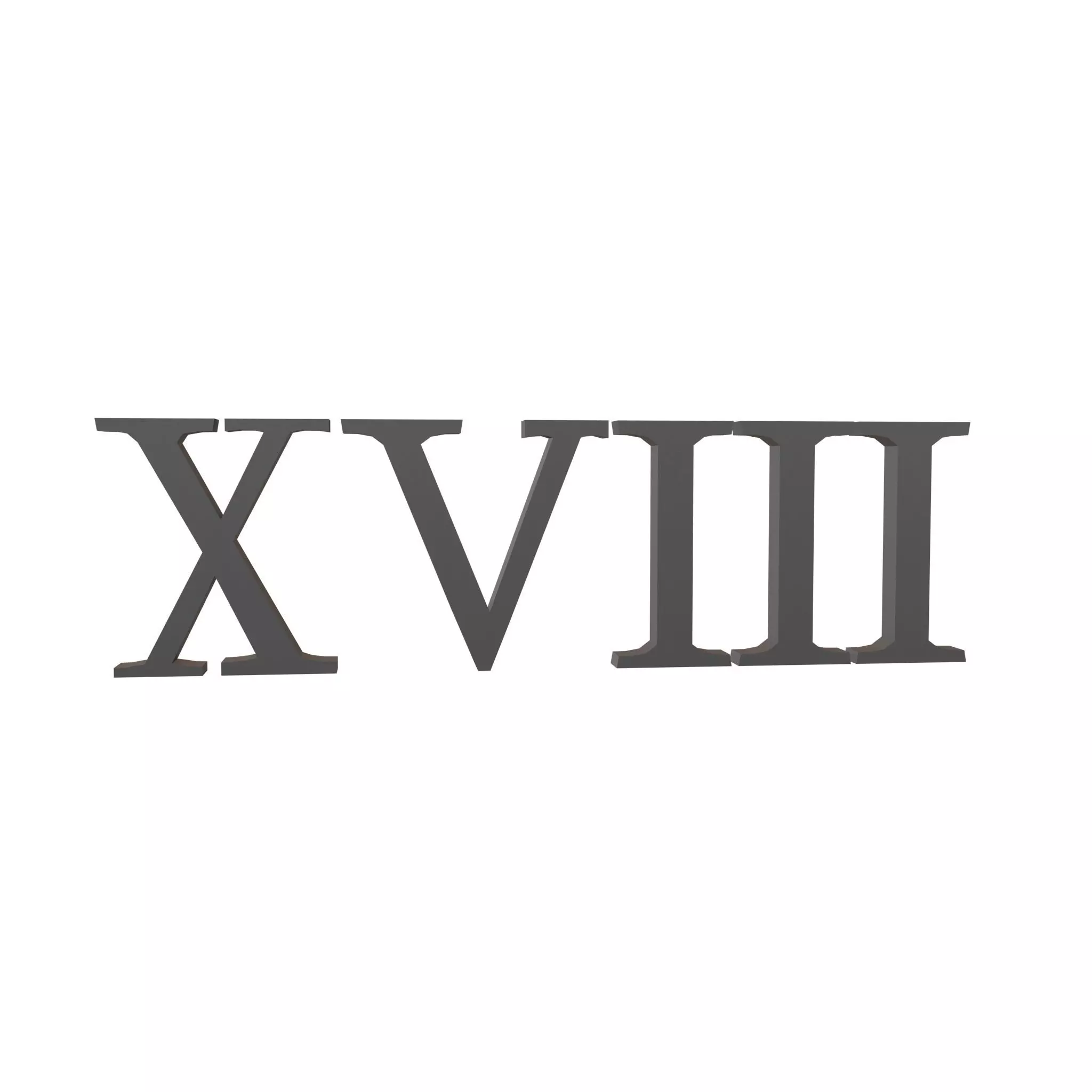 Roman Numerals 18 v1 001 Low-poly 3D model_0
