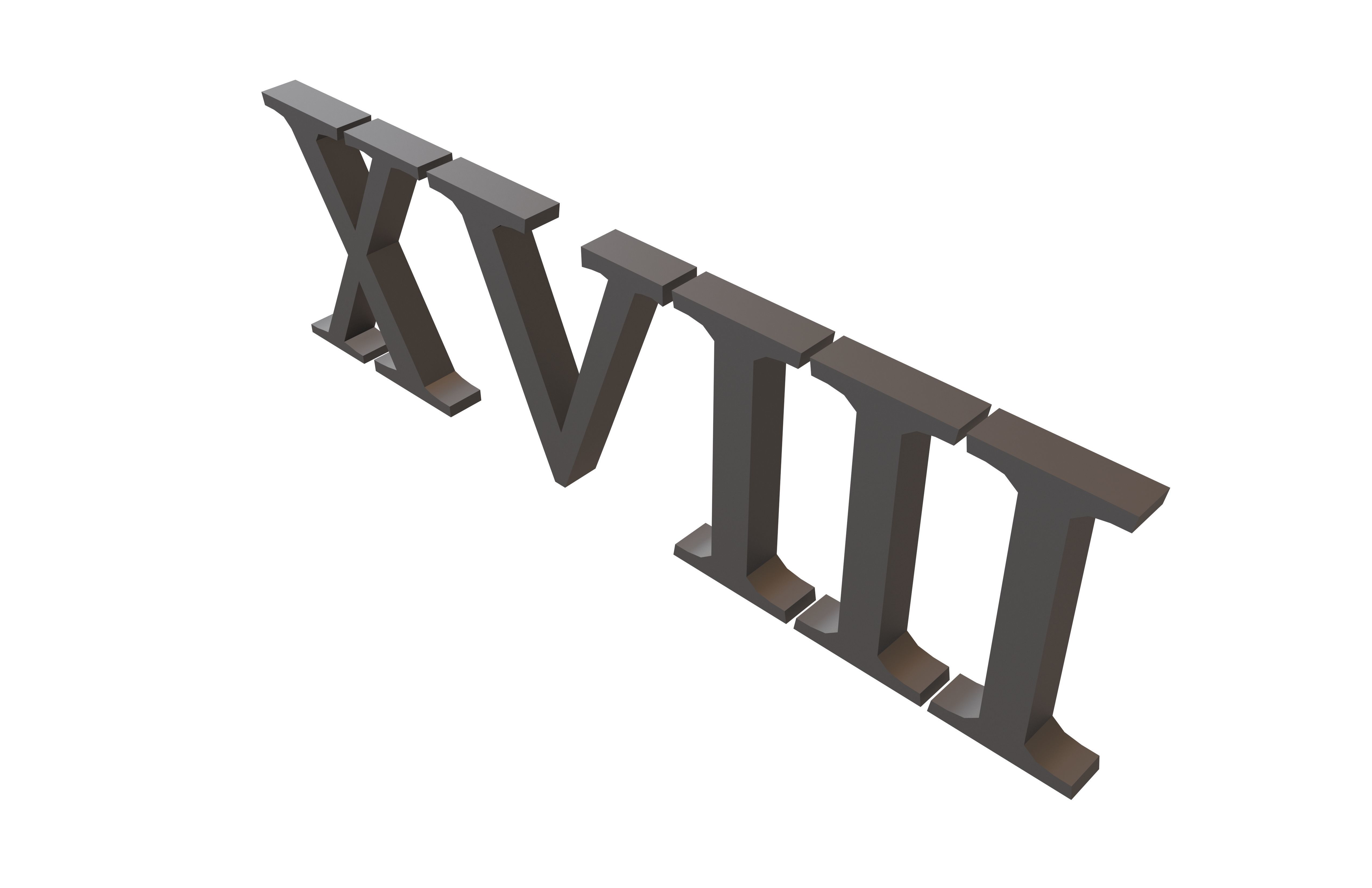 Roman Numerals 18 v1 001 Low-poly 3D model_3