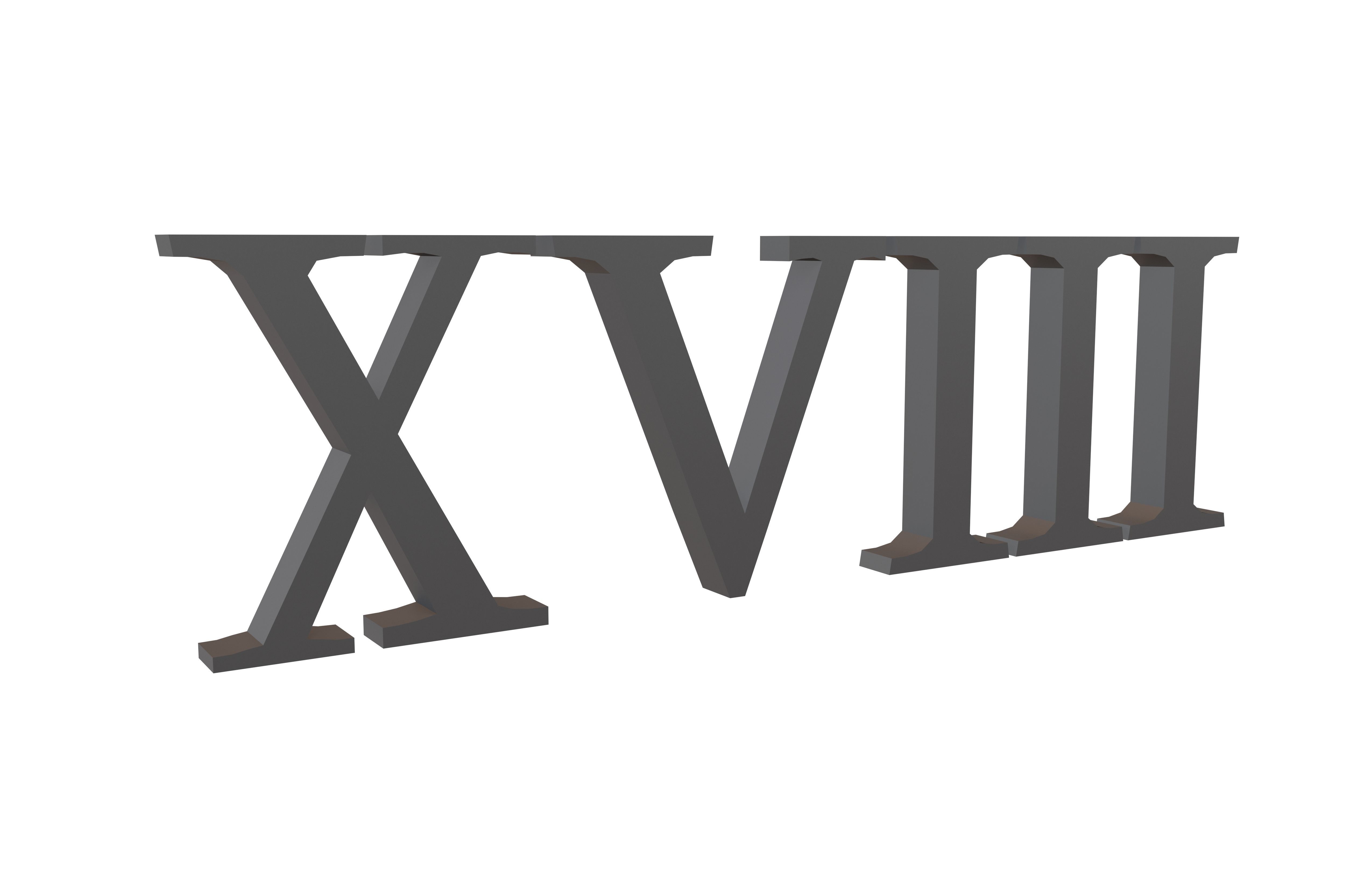 Roman Numerals 18 v1 001 Low-poly 3D model_1