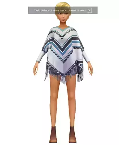 Cartoon Low Poly Style Girl Avatar 3D Model