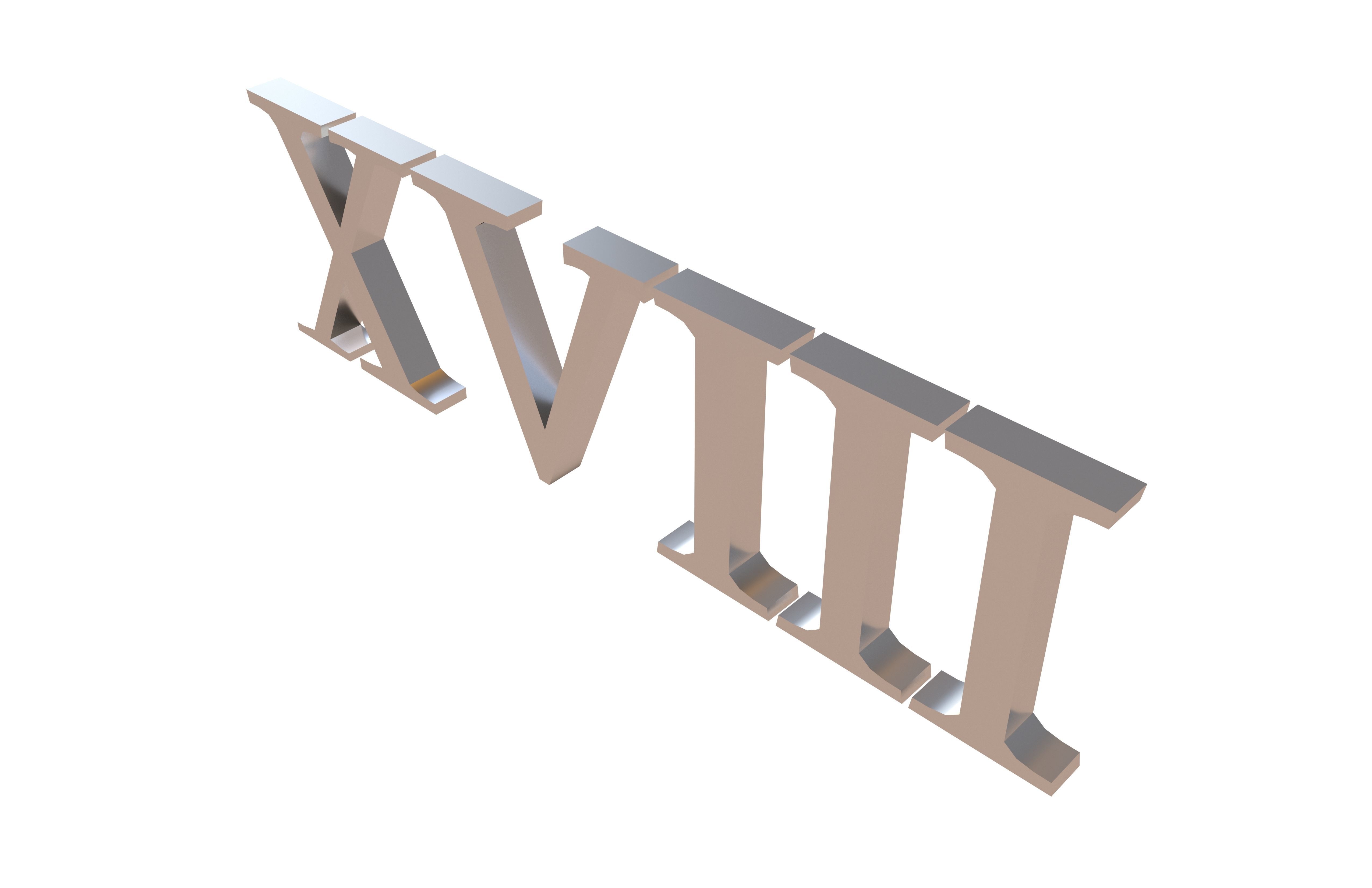 Roman Numerals 18 v1 003 Low-poly 3D model_3