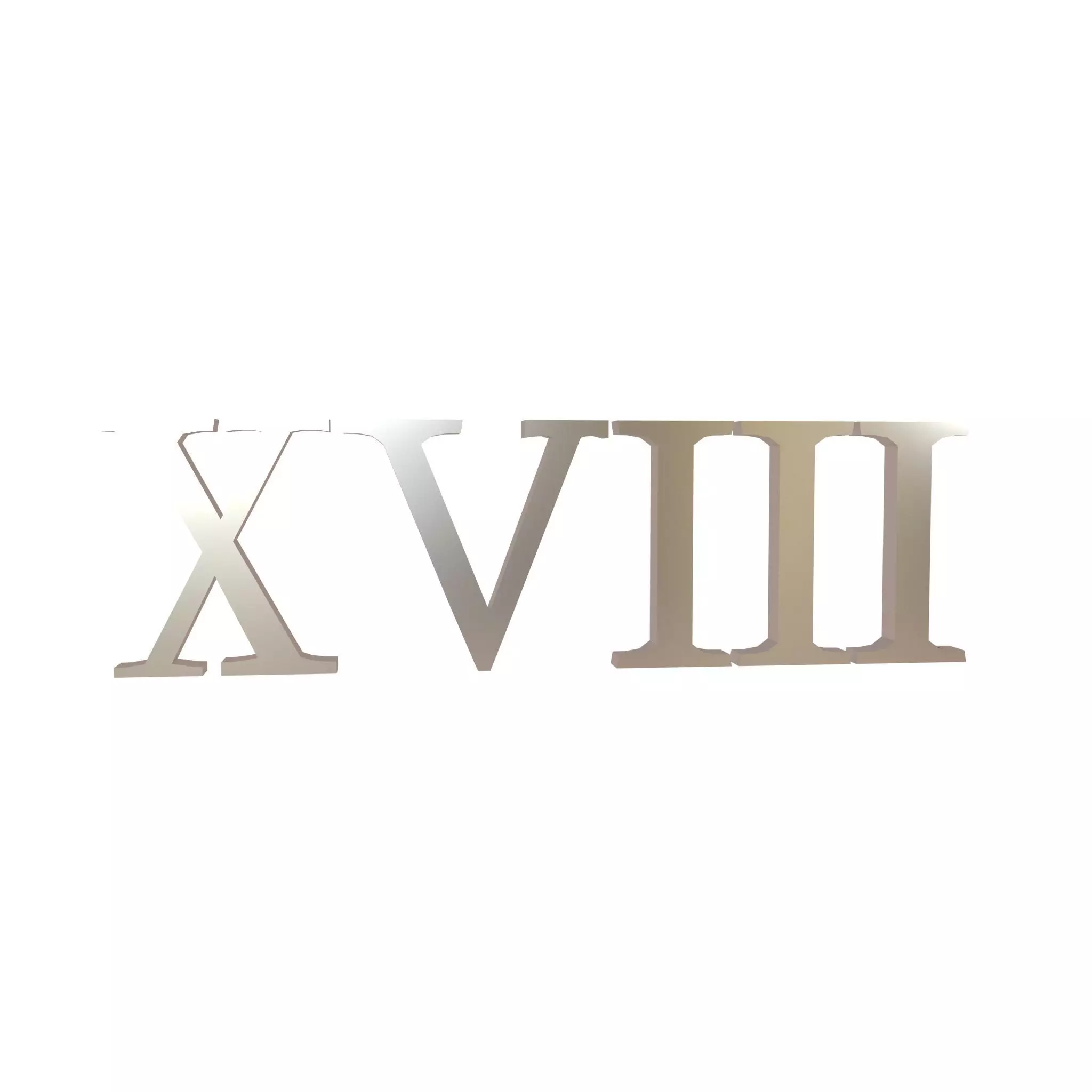 Roman Numerals 18 v1 003 Low-poly 3D model_0