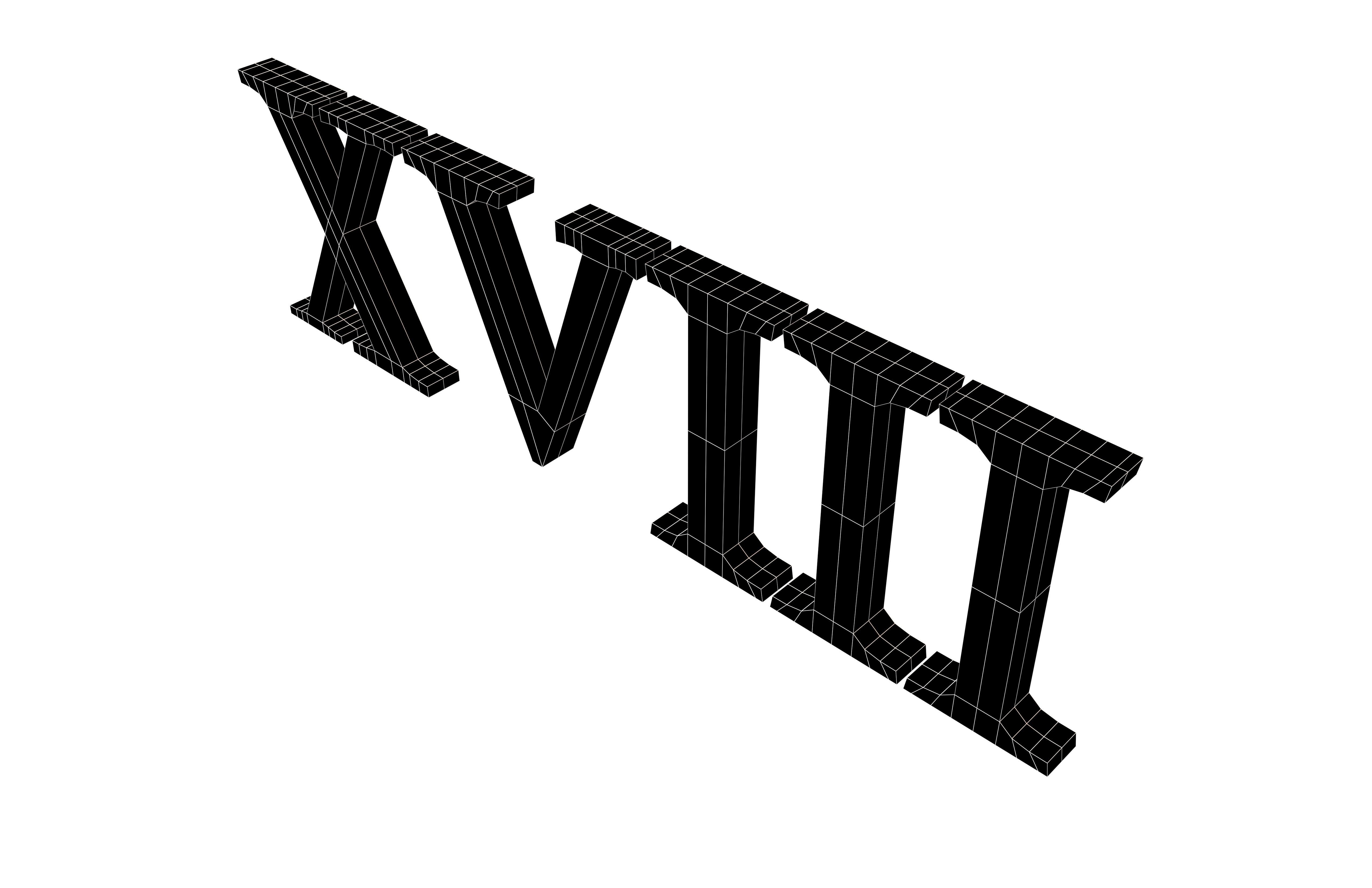 Roman Numerals 18 v1 003 Low-poly 3D model_6