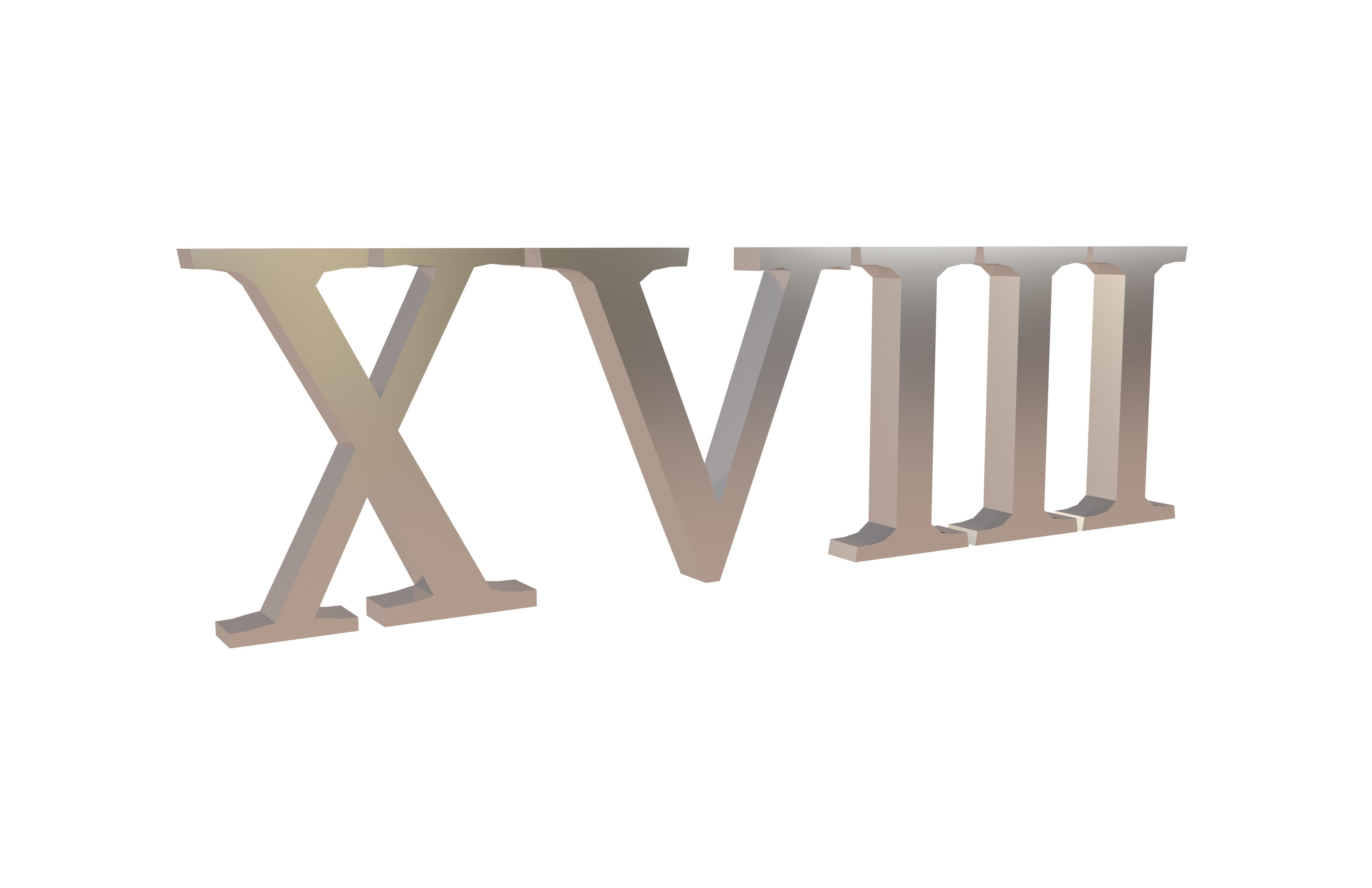 Roman Numerals 18 v1 003 Low-poly 3D model_1