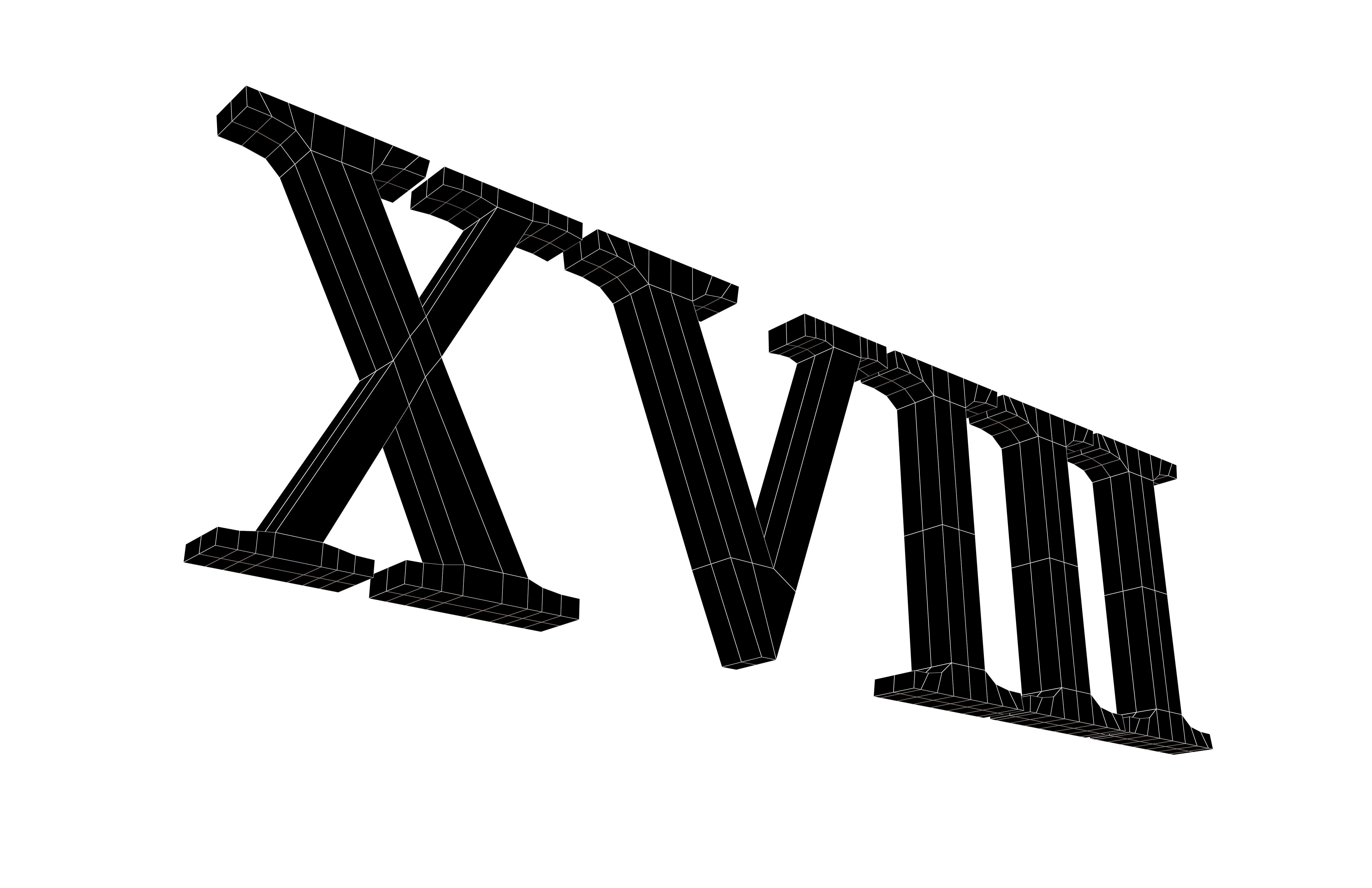 Roman Numerals 18 v1 003 Low-poly 3D model_5