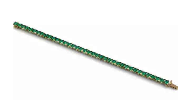 Riviera Tennis Bracelet Round cut 4 mm 3D print model