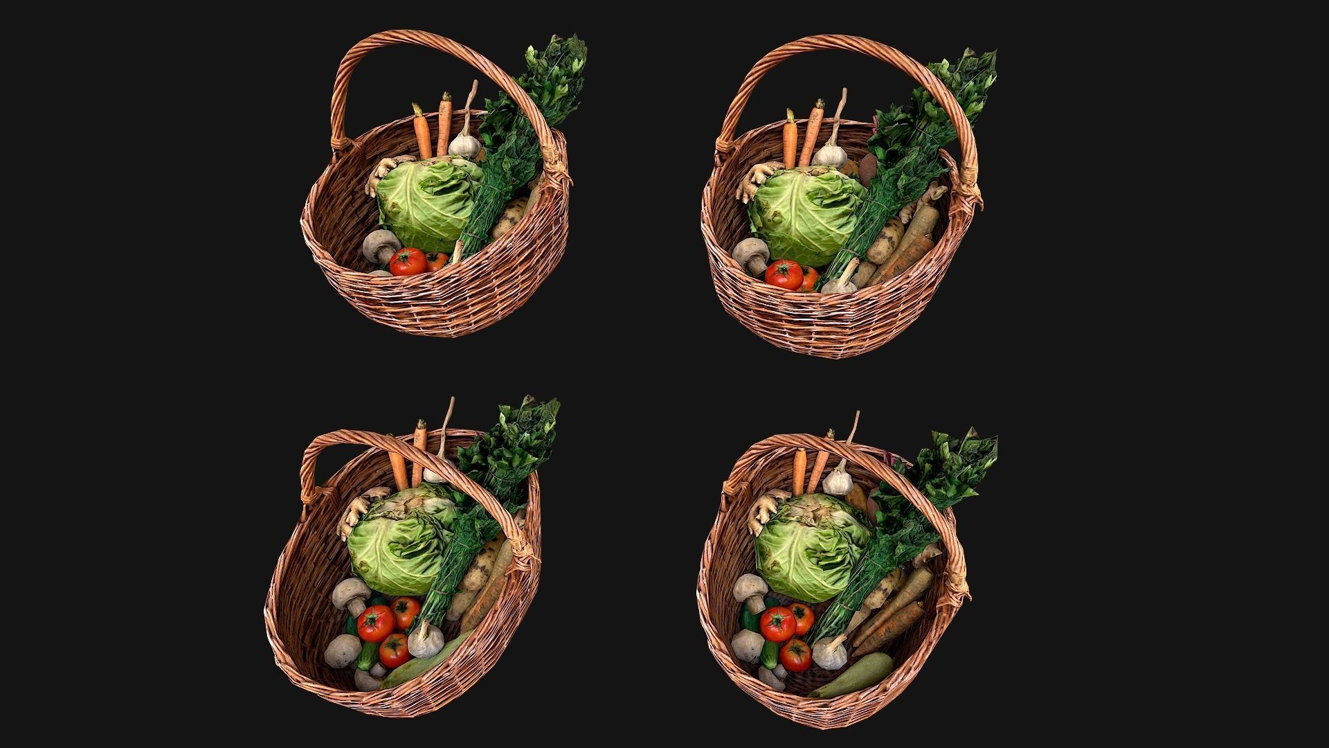 Fruits and Vegetables Collection Low-poly 3D model_6