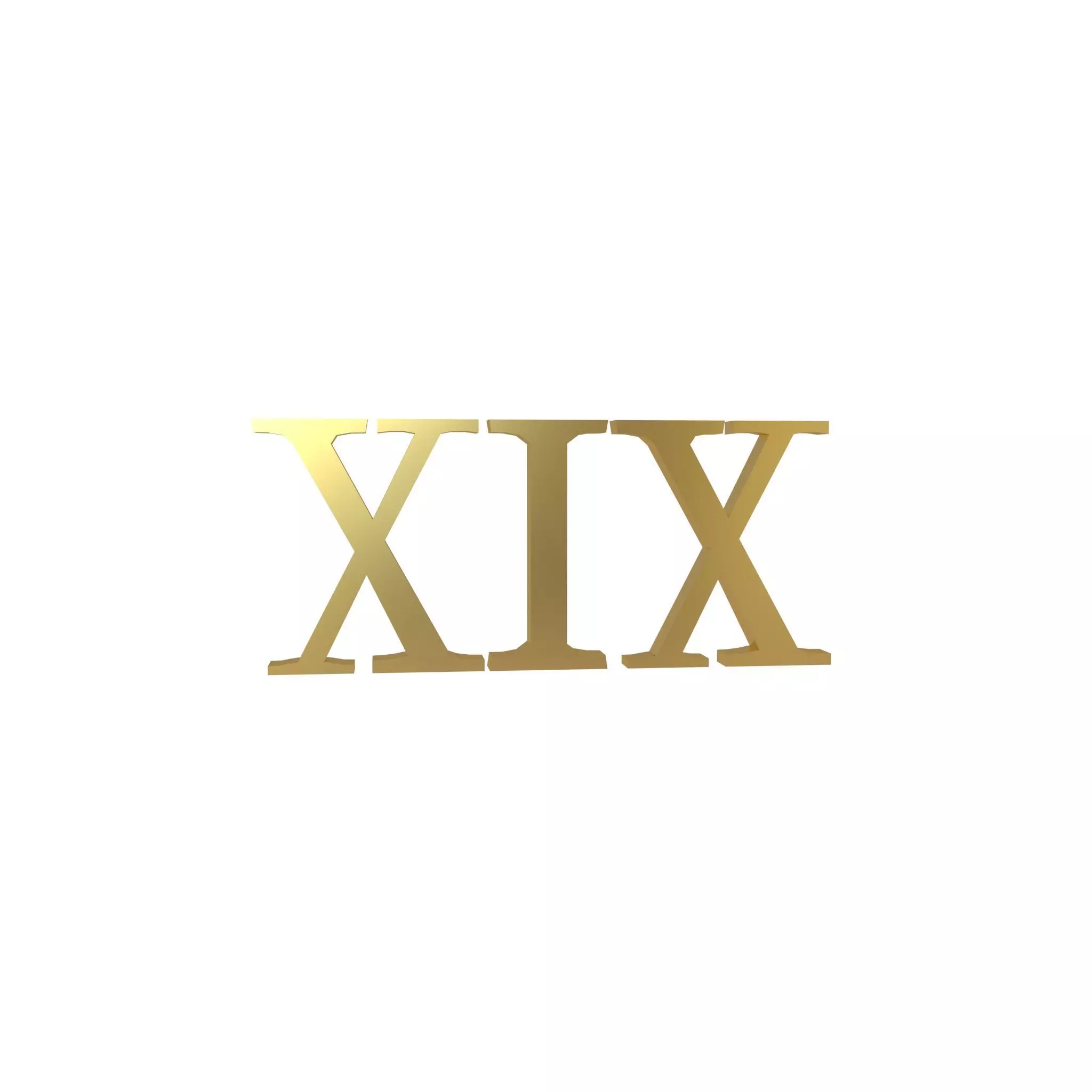 Roman Numerals 19 v1 002 Low-poly 3D model_0