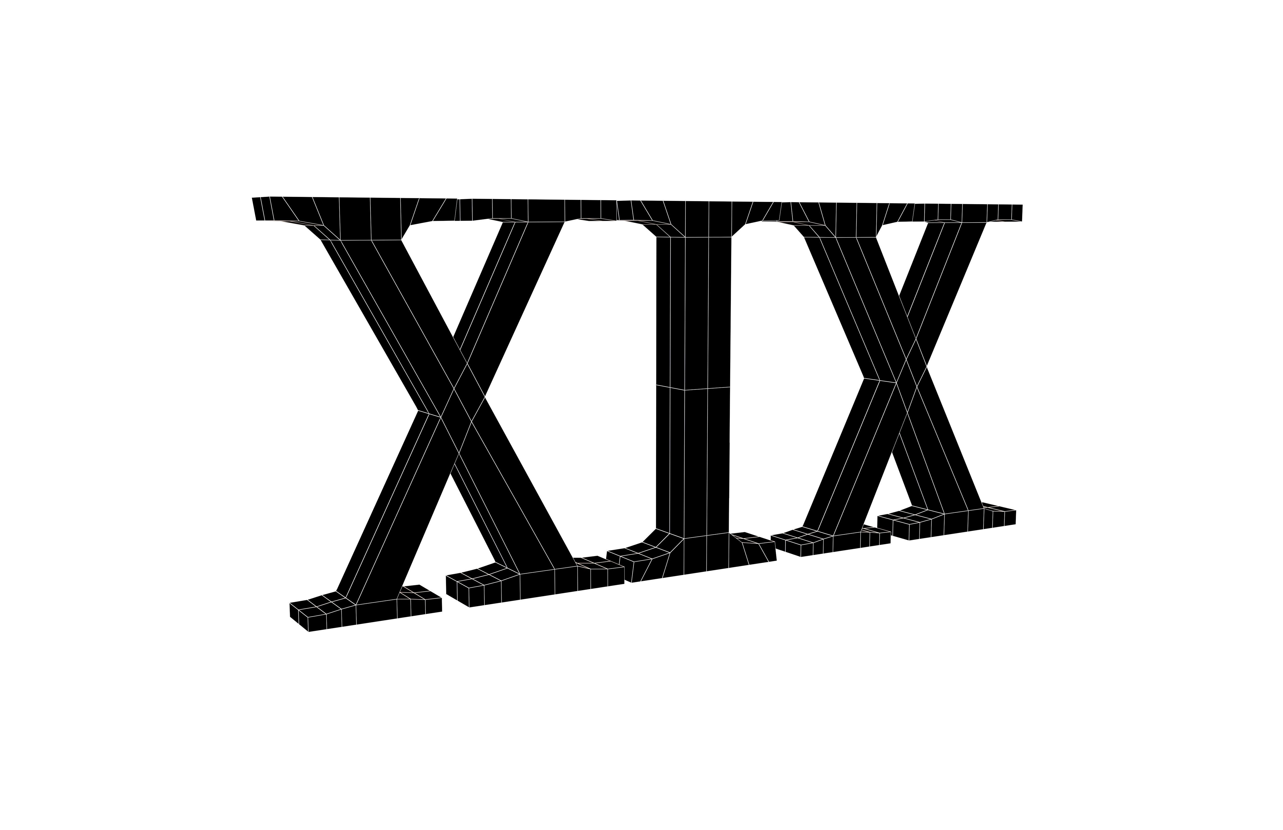 Roman Numerals 19 v1 002 Low-poly 3D model_4