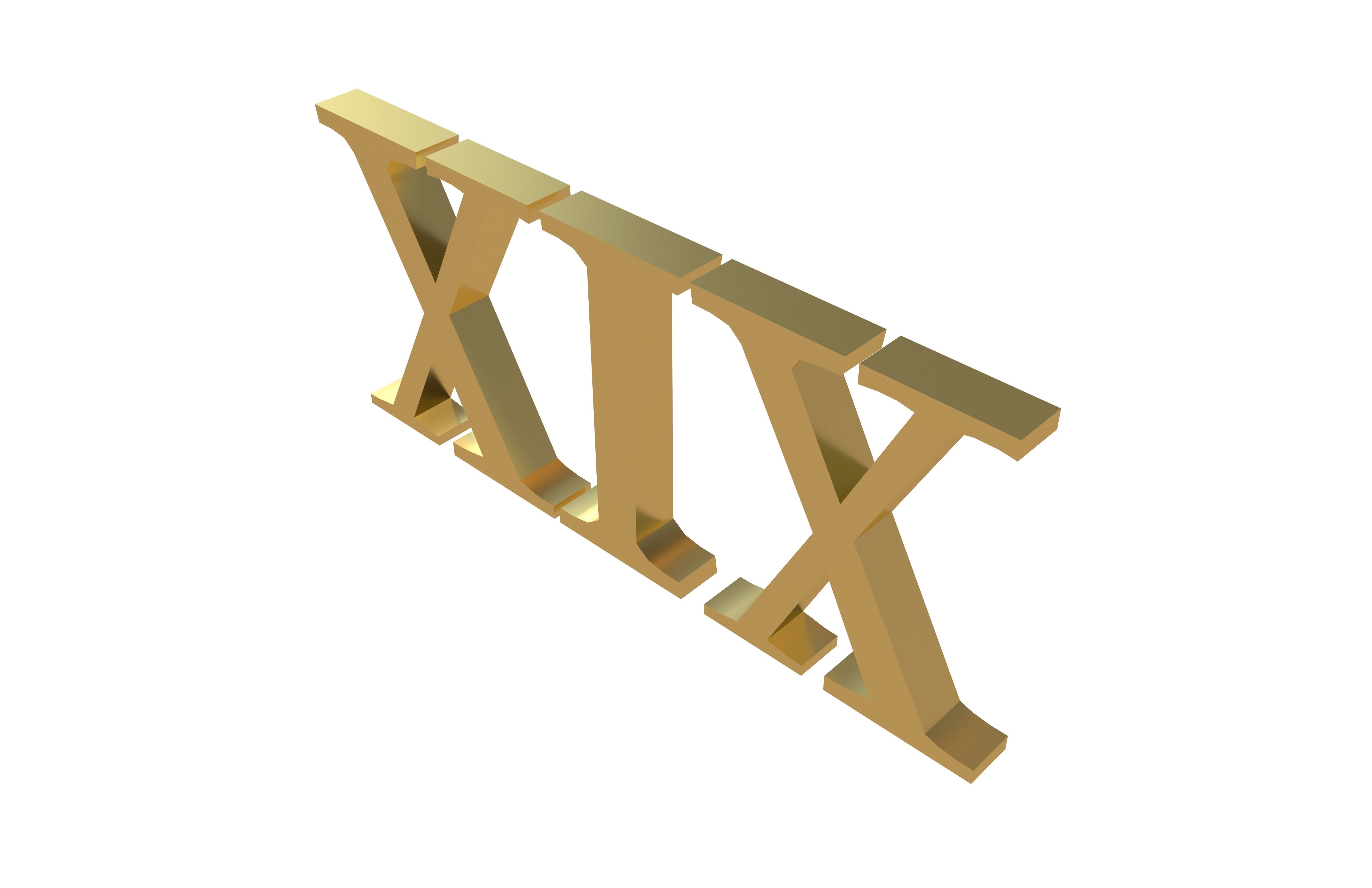 Roman Numerals 19 v1 002 Low-poly 3D model_2