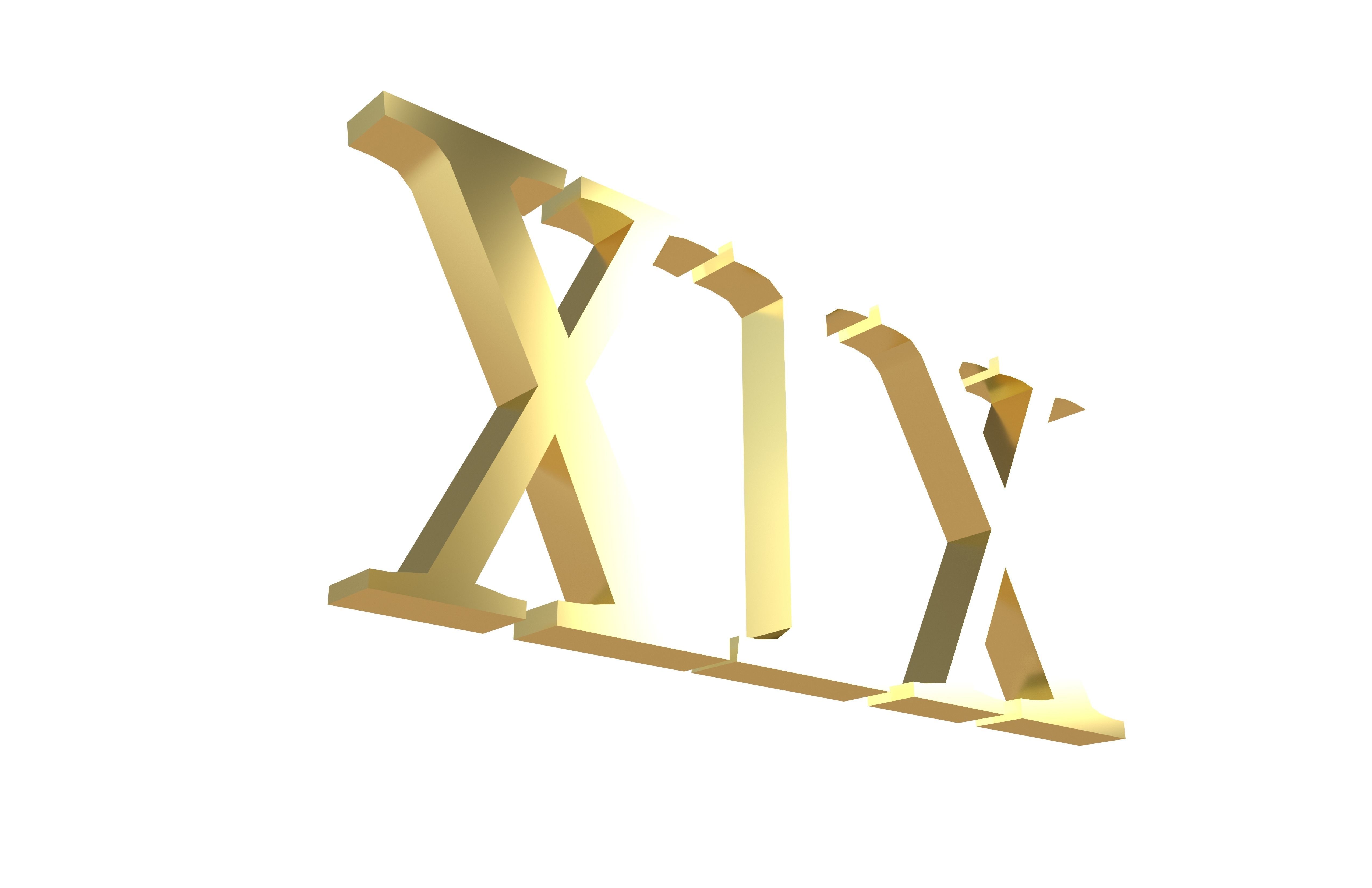 Roman Numerals 19 v1 002 Low-poly 3D model_3