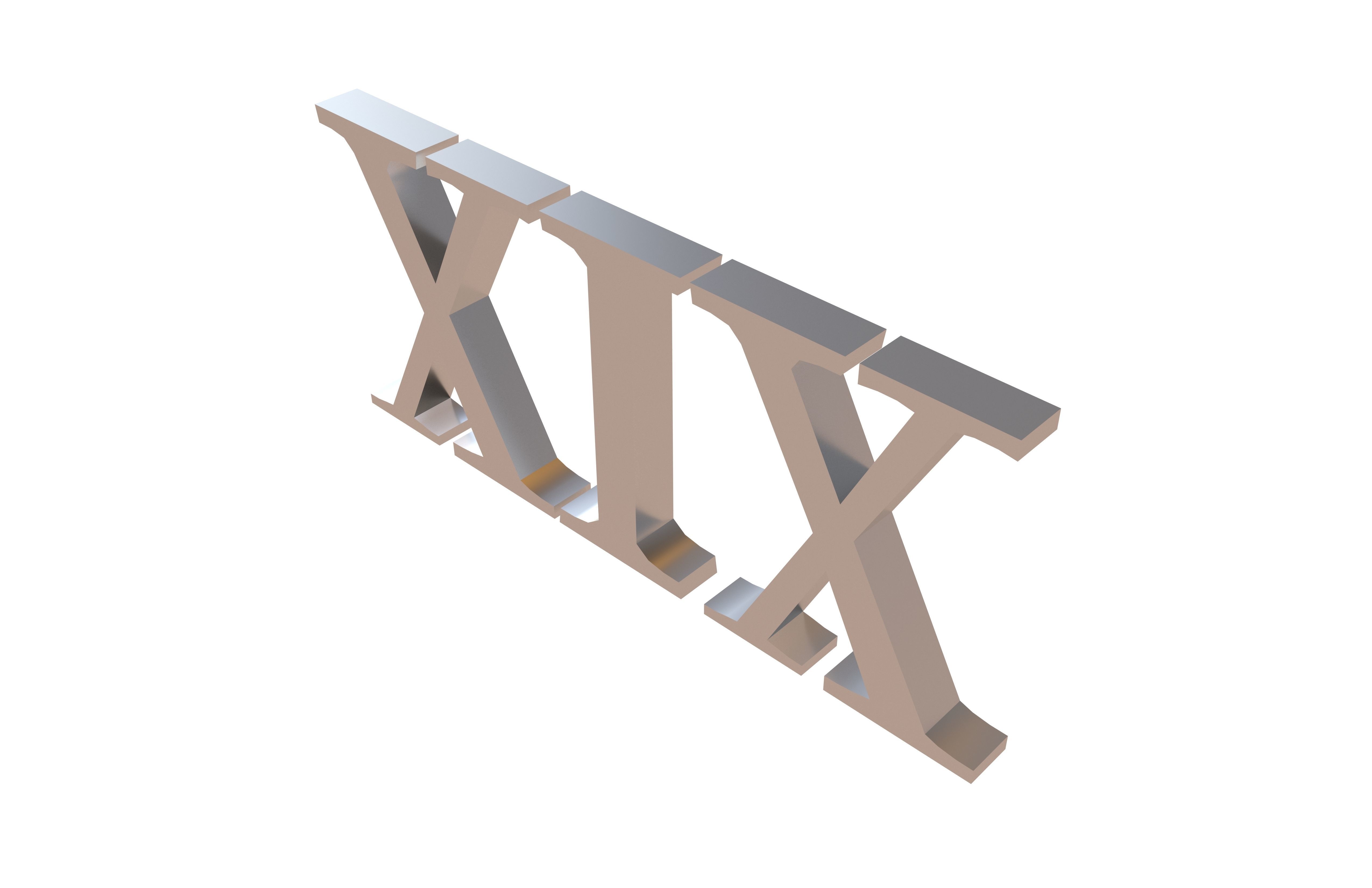 Roman Numerals 19 v1 003 Low-poly 3D model_2