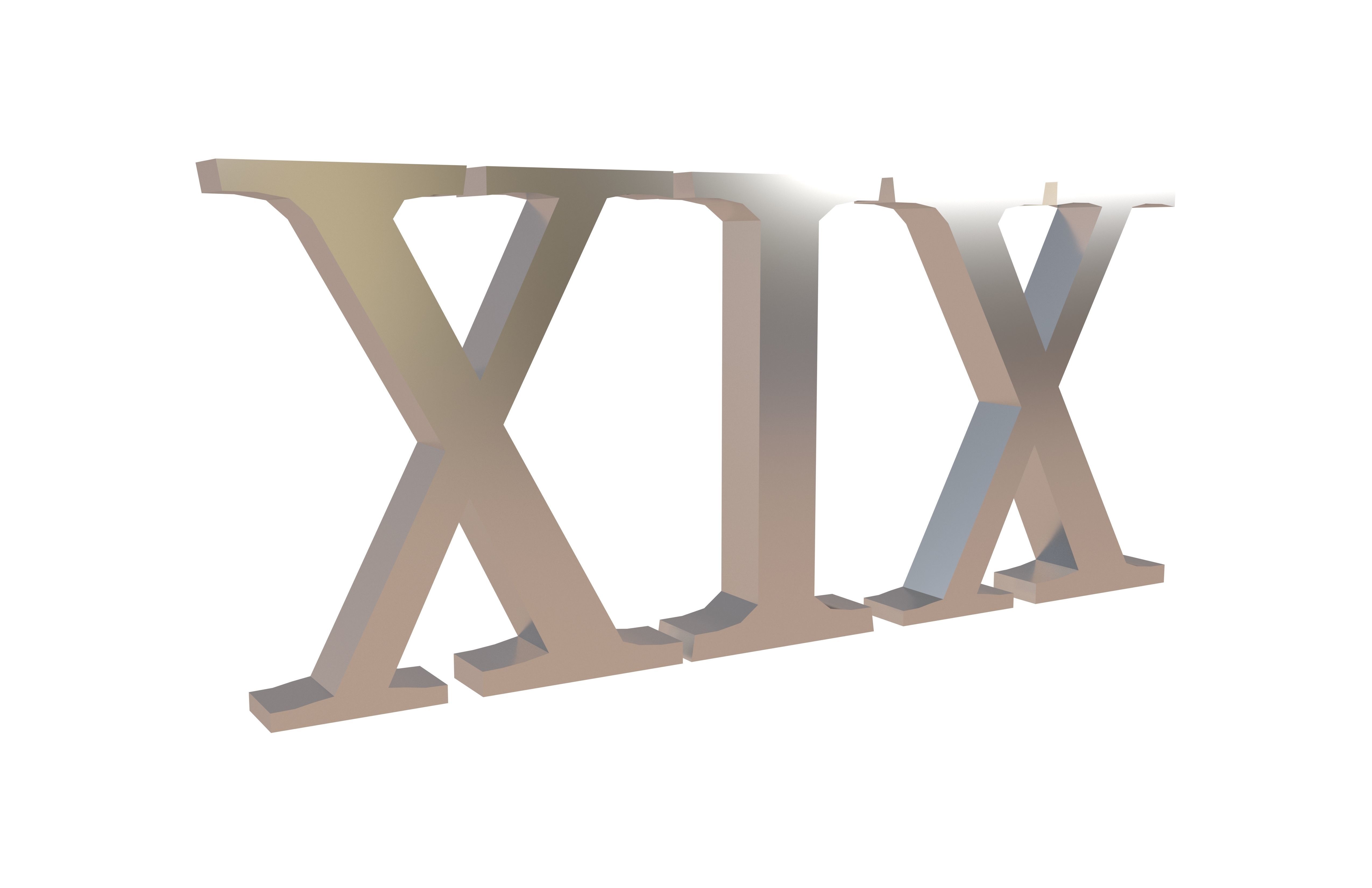 Roman Numerals 19 v1 003 Low-poly 3D model_1