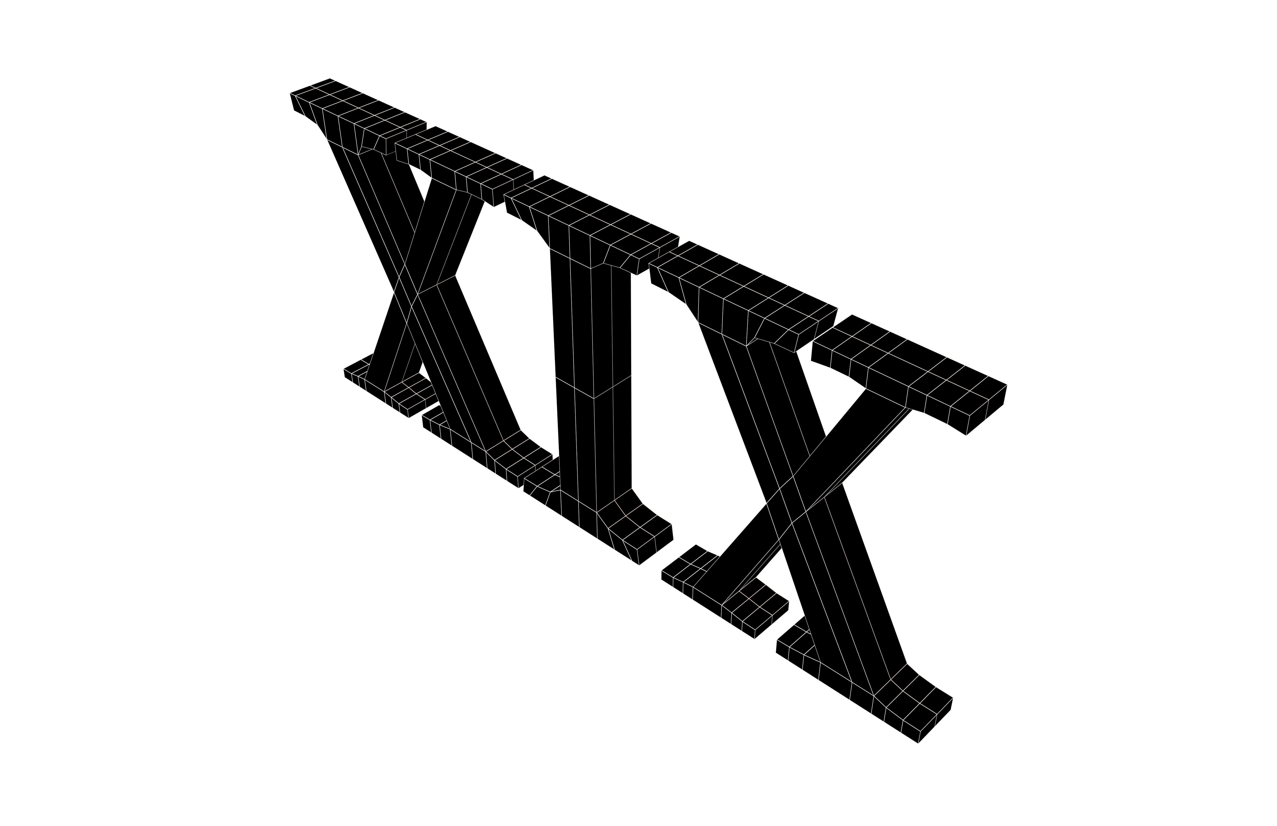 Roman Numerals 19 v1 003 Low-poly 3D model_5