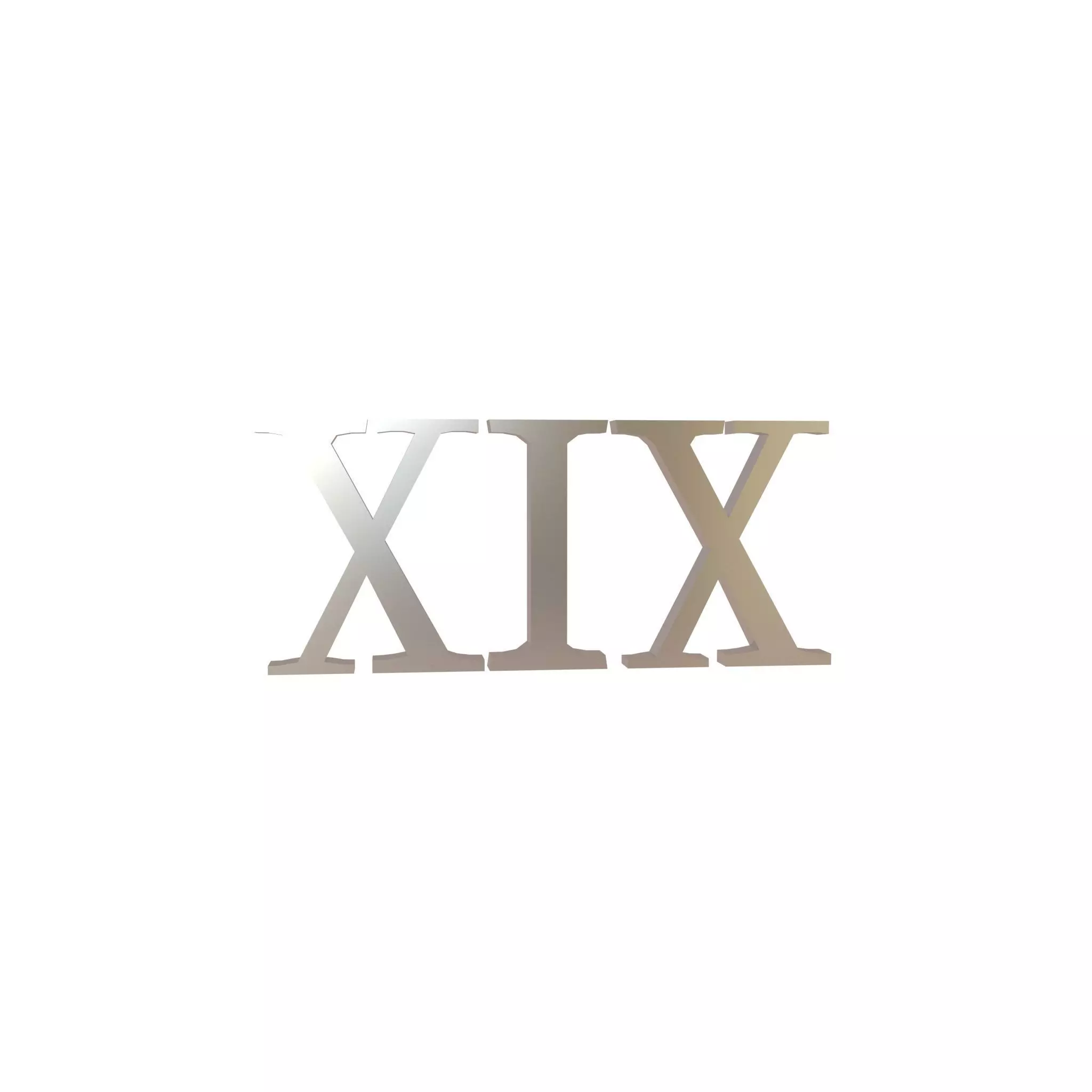 Roman Numerals 19 v1 003 Low-poly 3D model_0