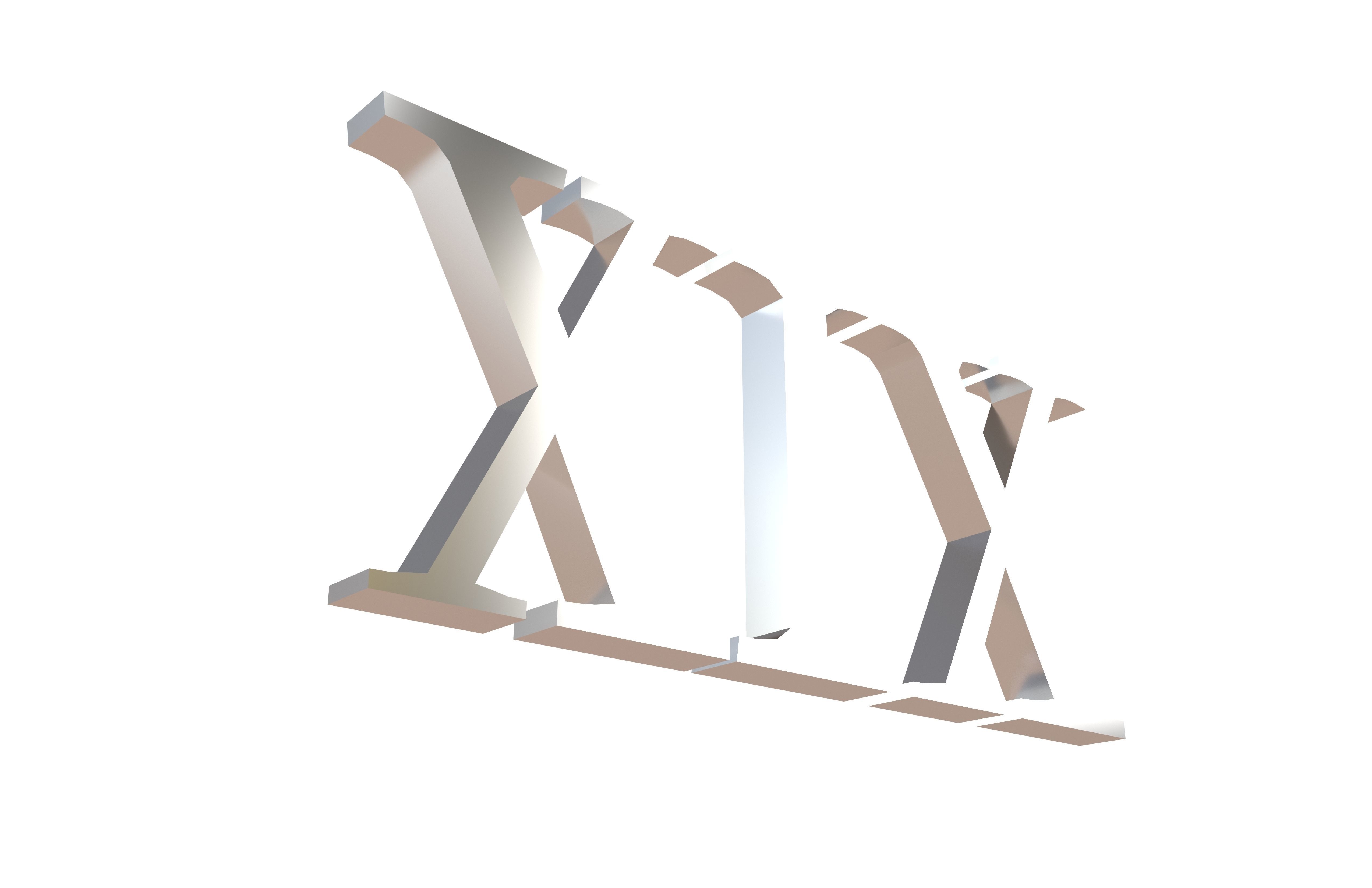 Roman Numerals 19 v1 003 Low-poly 3D model_3