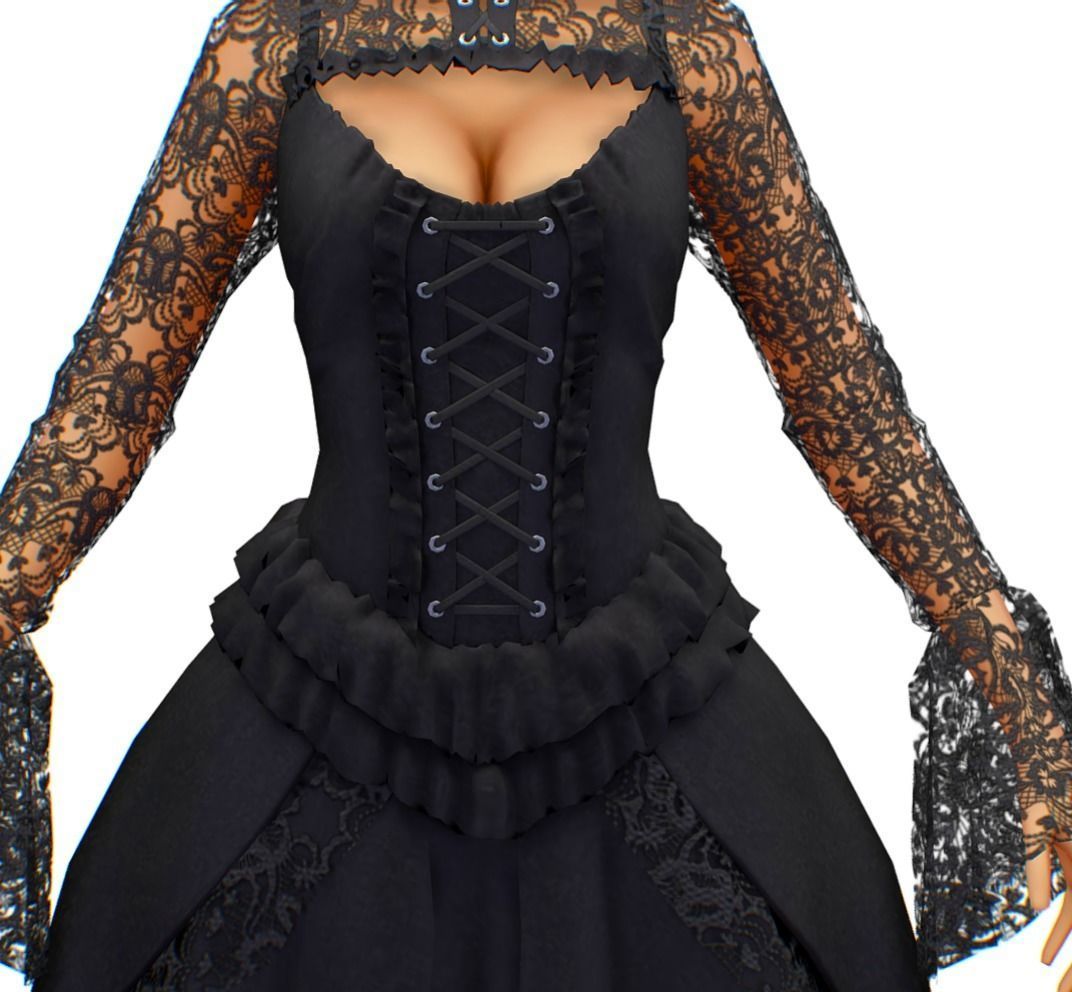 High Poly Subdivision Gothic Style Avatar 3D Model Low-poly 3D model_7