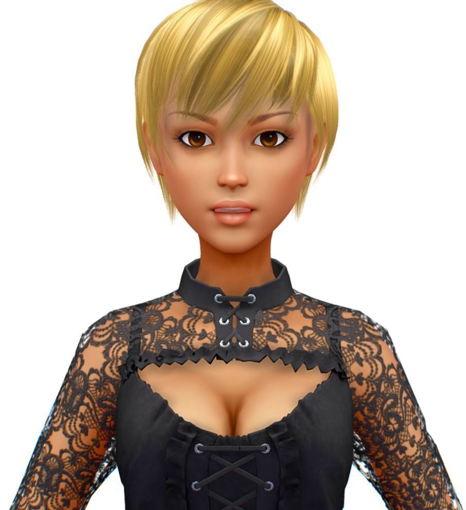 High Poly Subdivision Gothic Style Avatar 3D Model Low-poly 3D model_6