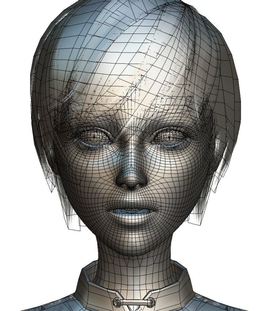 High Poly Subdivision Gothic Style Avatar 3D Model Low-poly 3D model_9