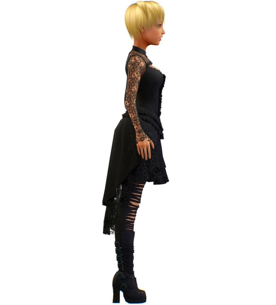 High Poly Subdivision Gothic Style Avatar 3D Model Low-poly 3D model_5