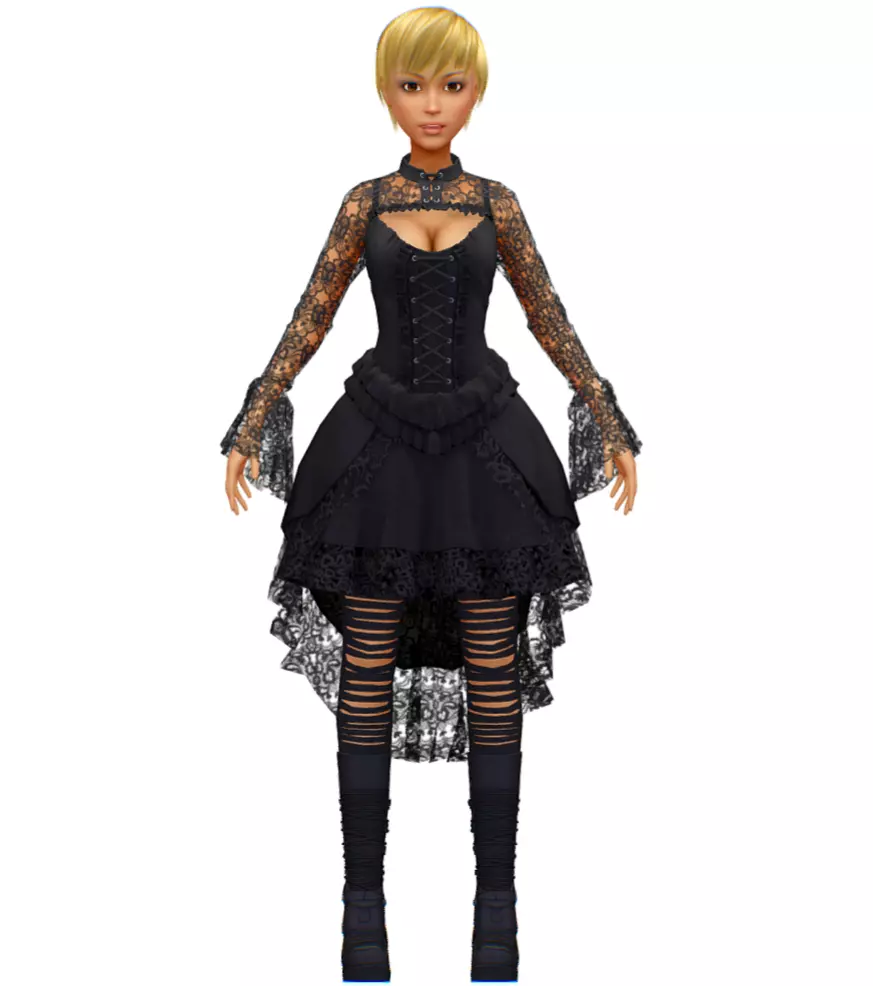 High Poly Subdivision Gothic Style Avatar 3D Model Low-poly 3D model_0