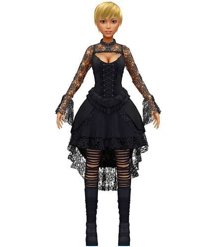 High Poly Subdivision Gothic Style Avatar 3D Model Low-poly 3D model